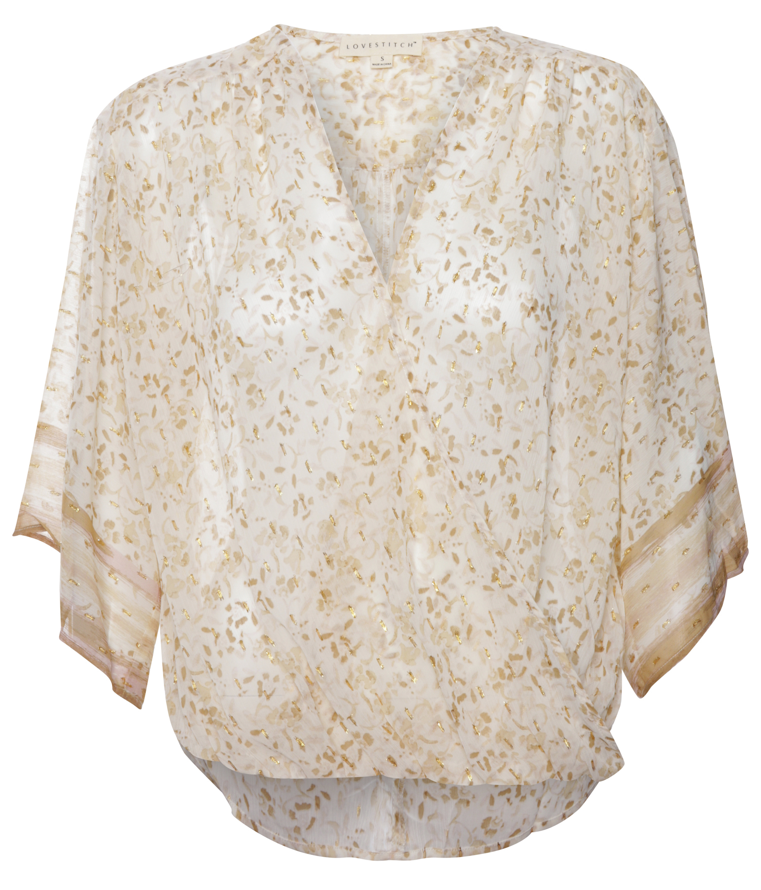 Sheer Floral Surplice Top