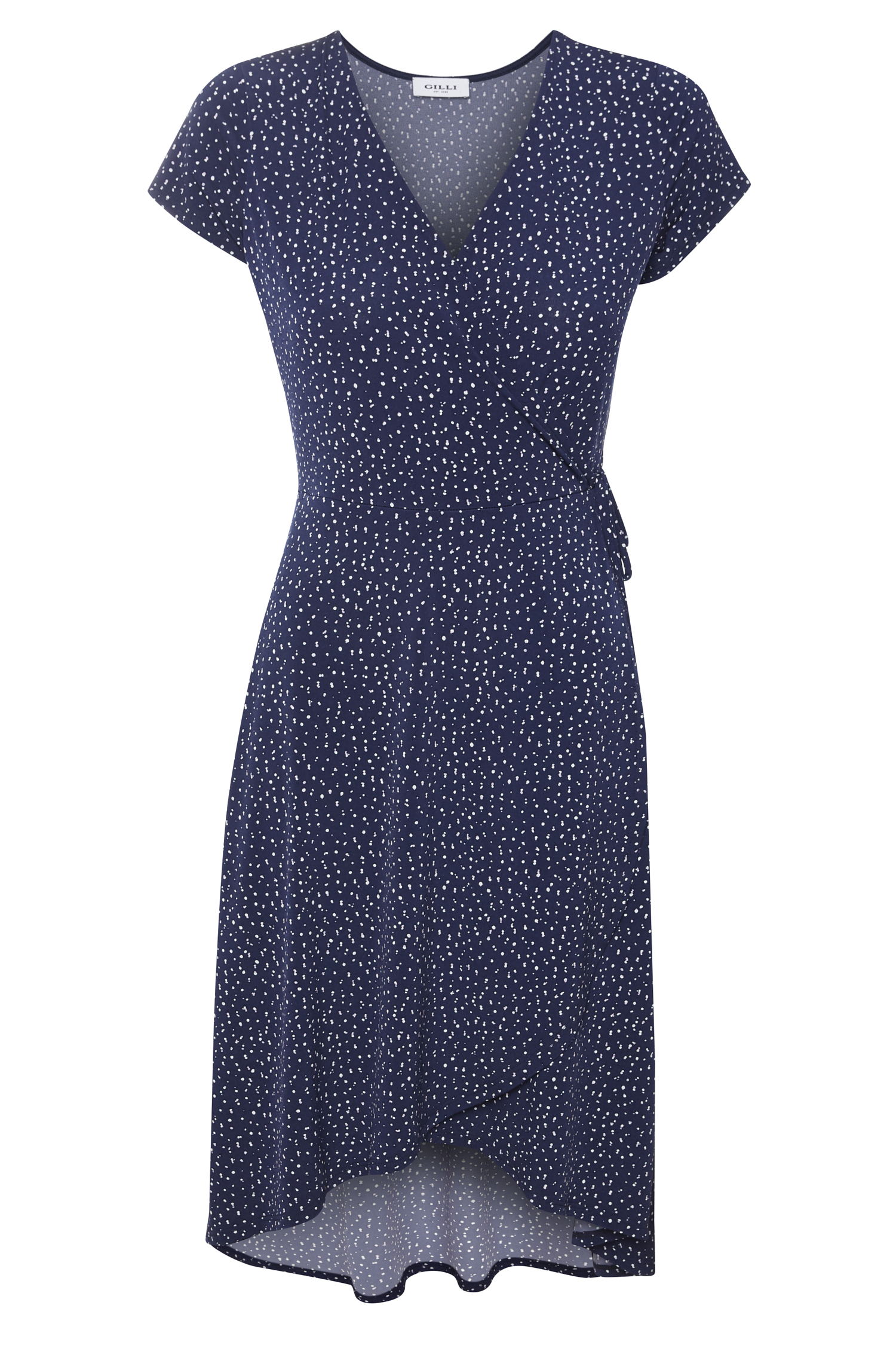 Printed Faux Wrap High Low Dress