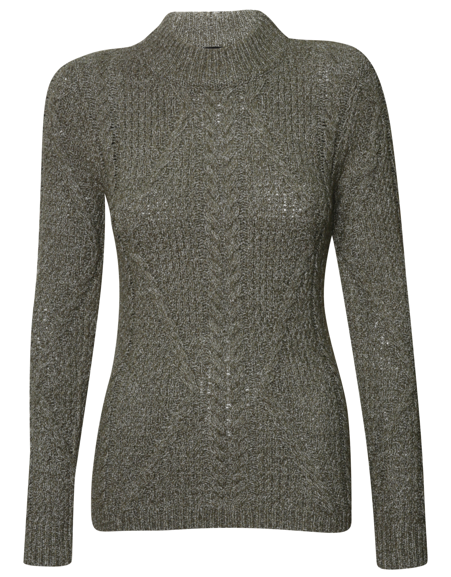Mock Neck Cable Knit Sweater