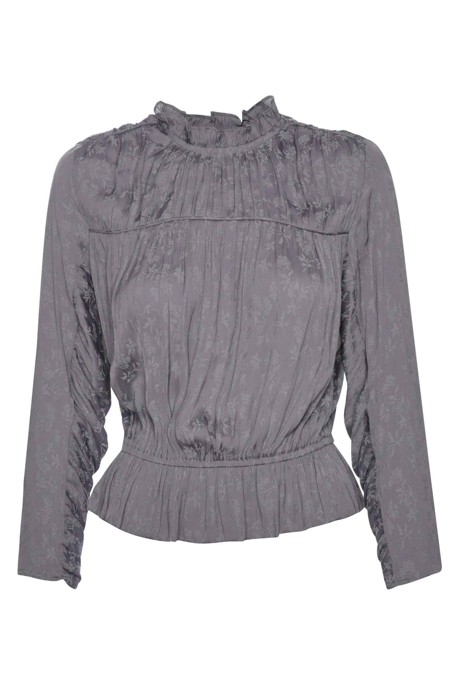 Current Air 3/4 Sleeve Ruffled Mock Neck