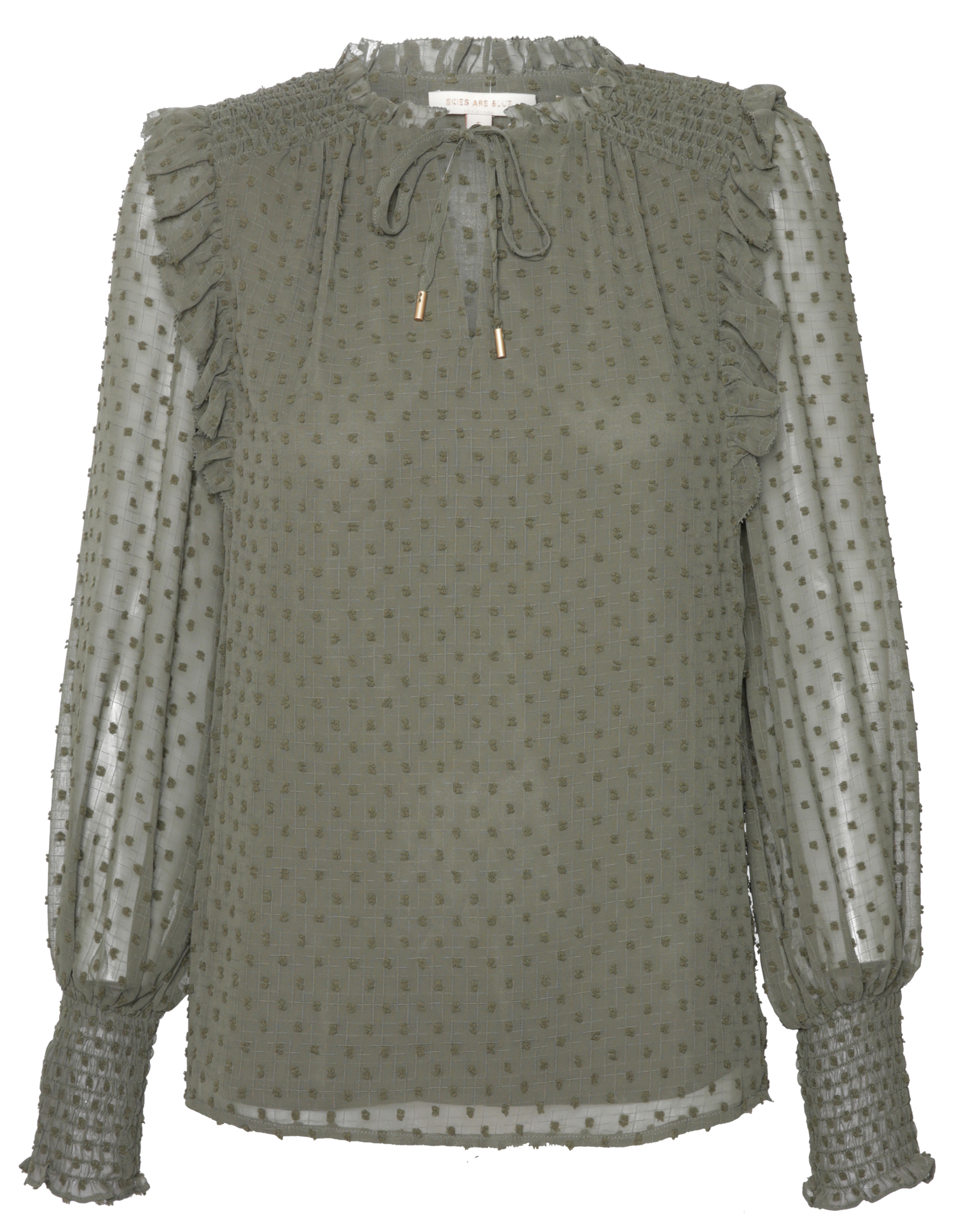 Clip Dot Ruffle Top