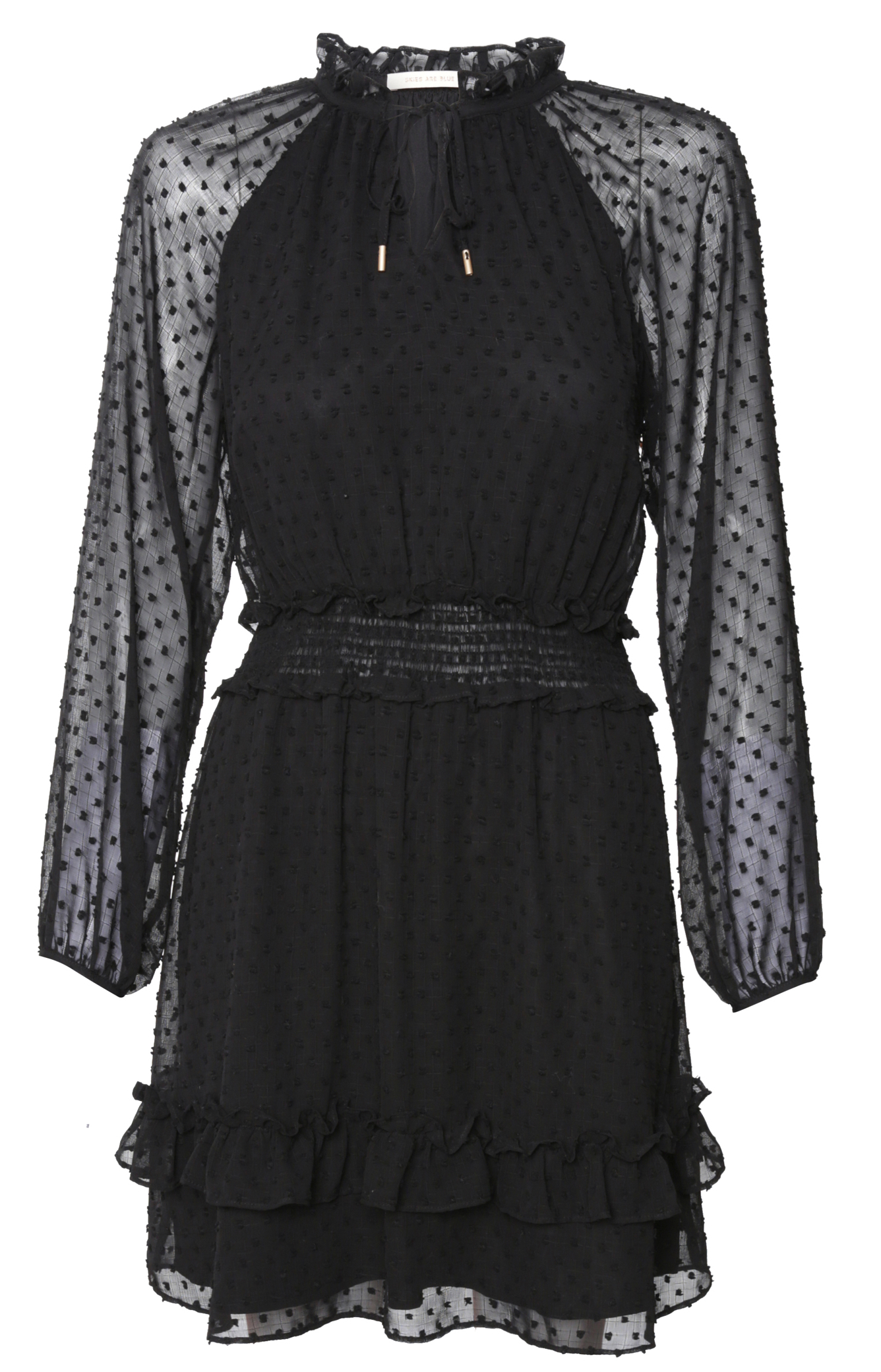 Skies are Blue Swiss Dot Ruffle Mini Dress