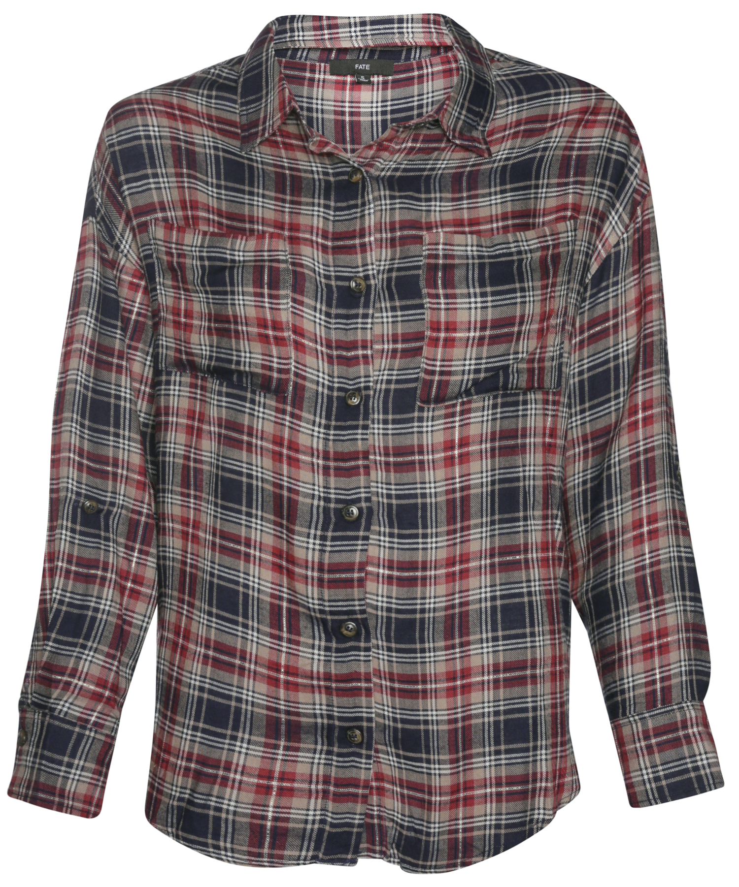 Lurex Mixed Plaid Shirt