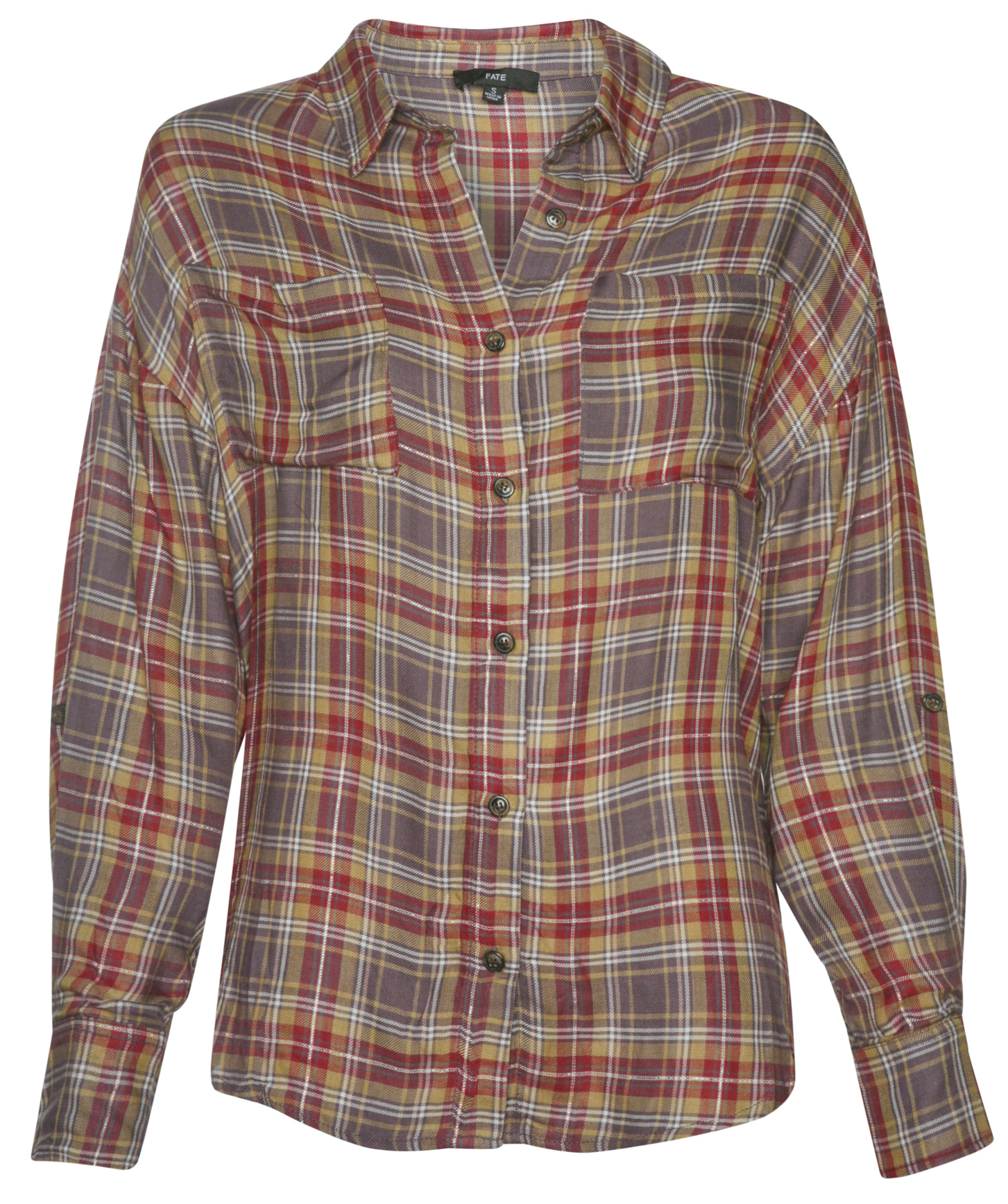 Lurex Mixed Plaid Shirt