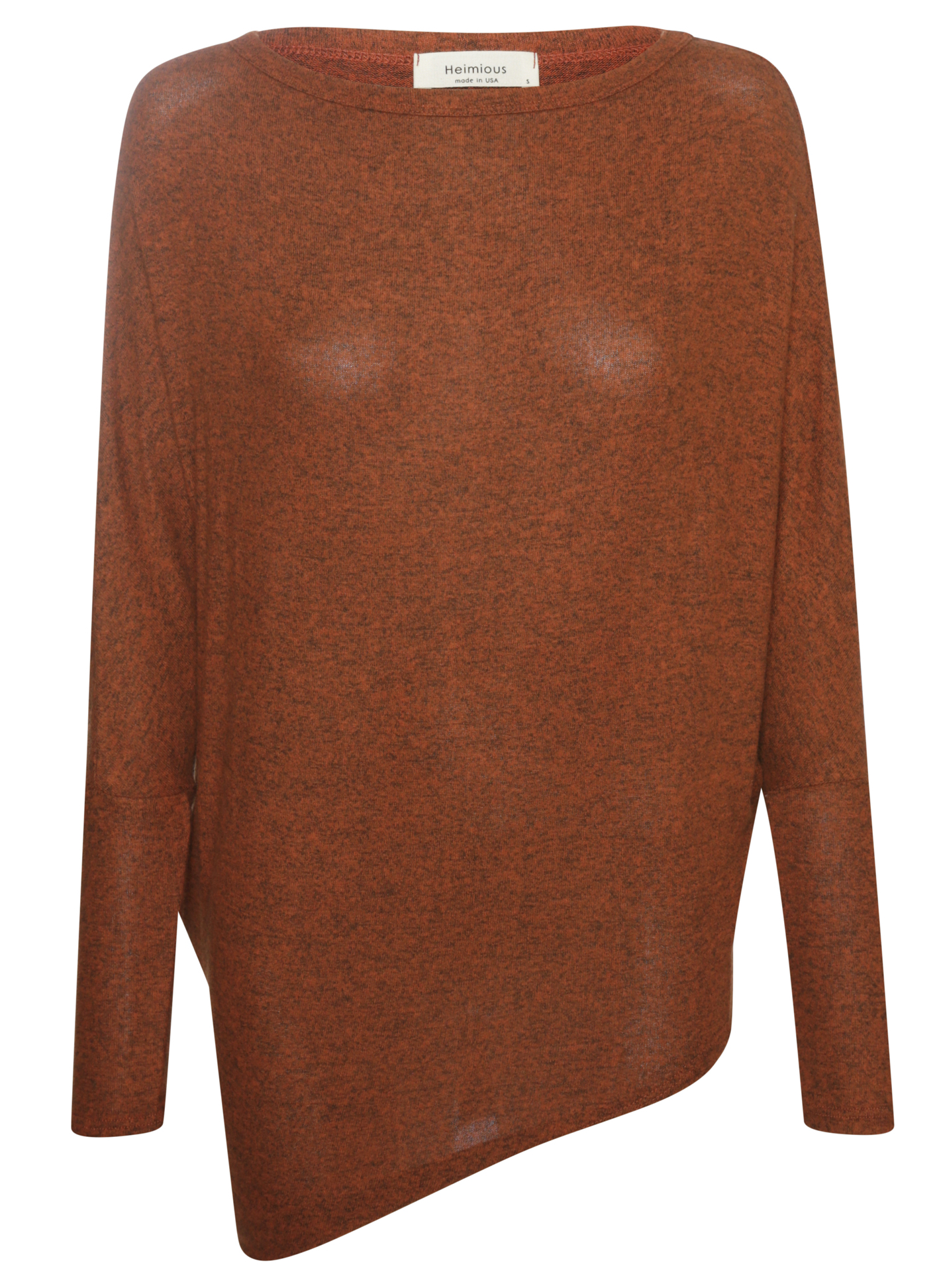 Long Sleeve Brushed Asymmetrical Hem Top