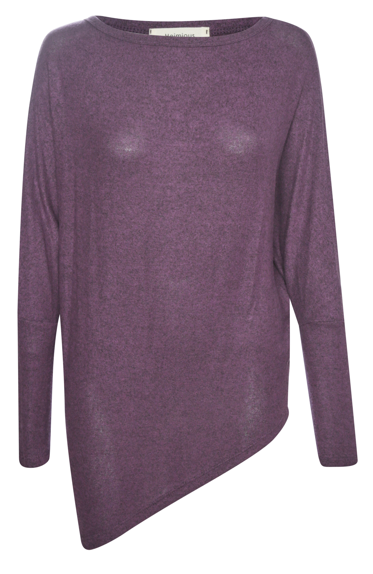 Long Sleeve Brushed Asymmetrical Hem Top