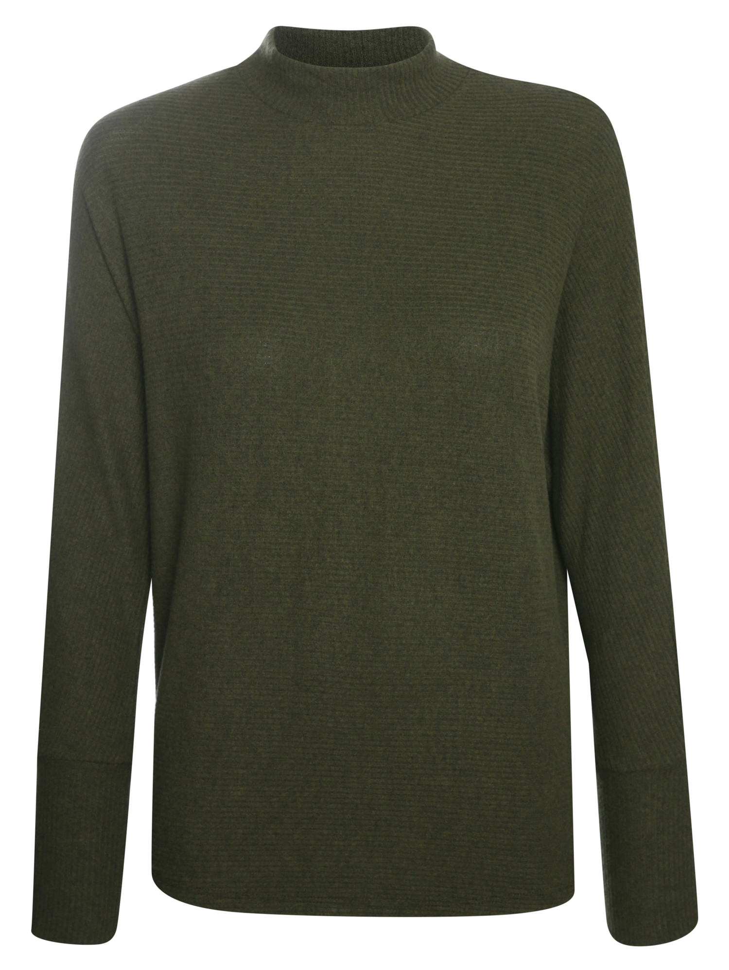 Mock Neck Brushed Ribbed Top