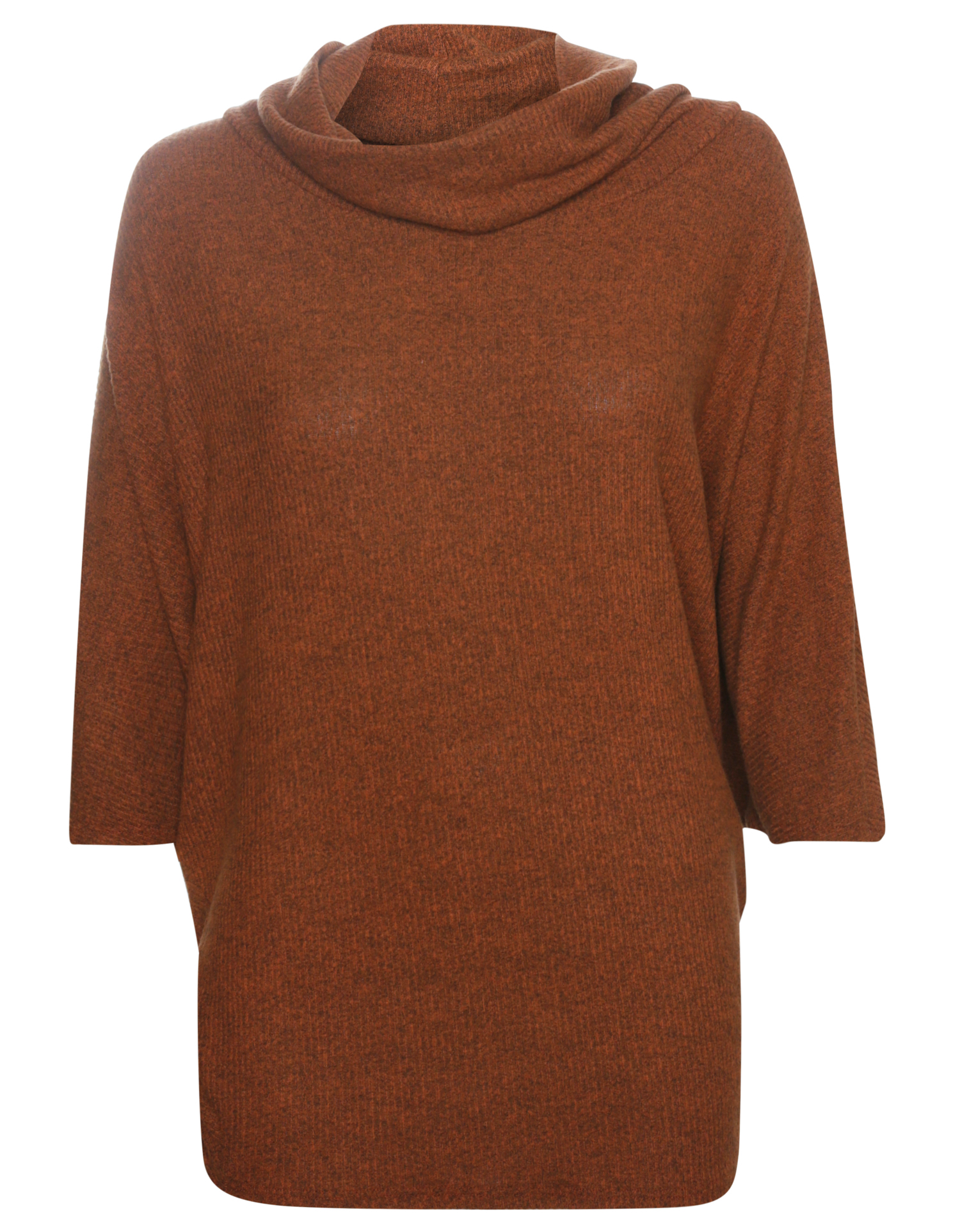 Cowl Neck 3/4 Sleeve Brushed Top
