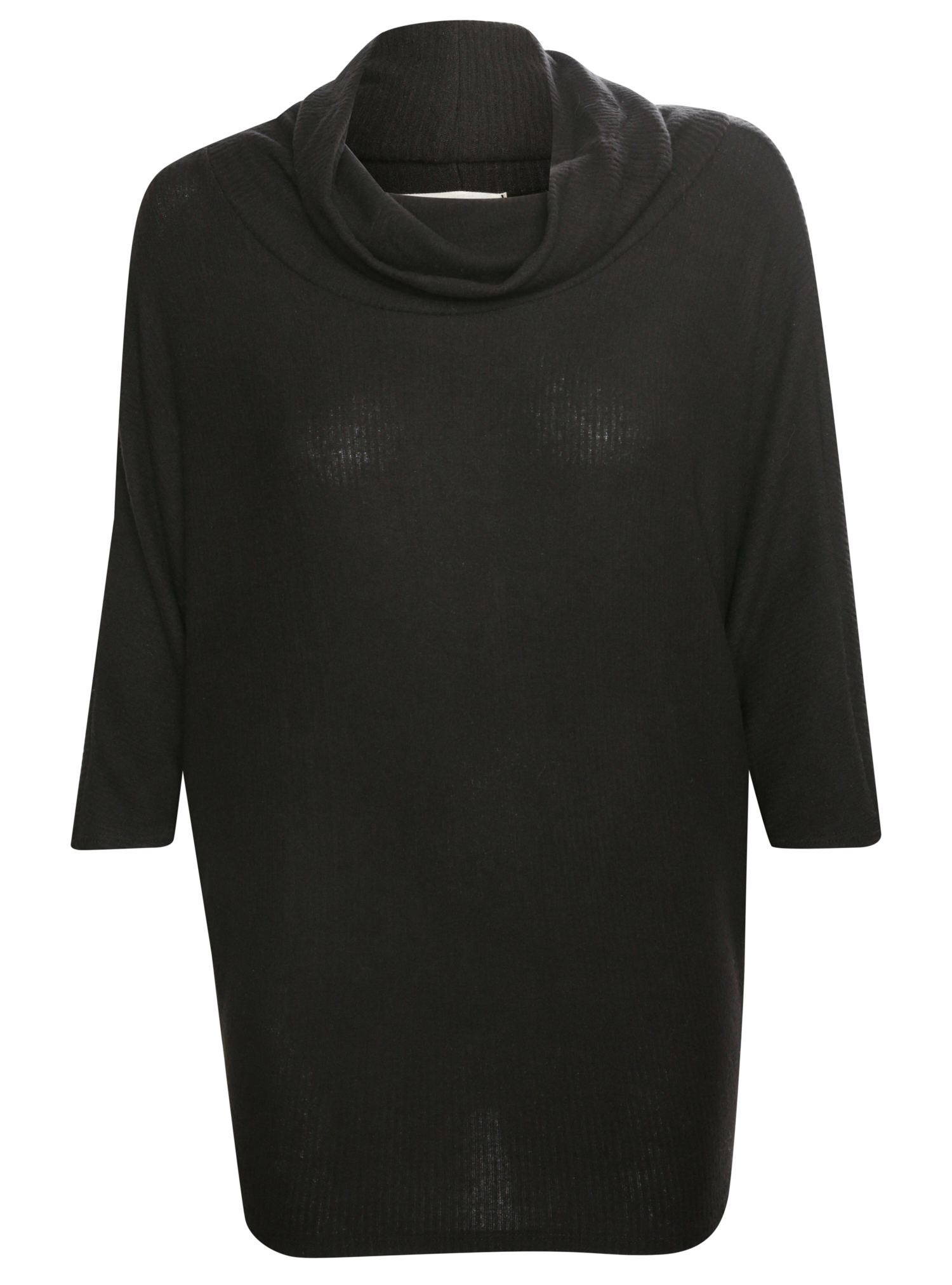 Cowl Neck 3/4 Sleeve Brushed Top