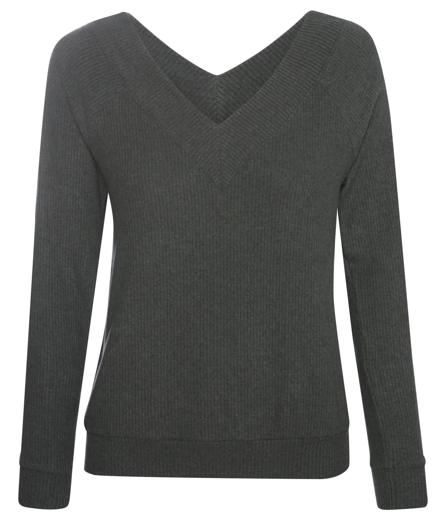 Ribbed V-Front Brushed Top
