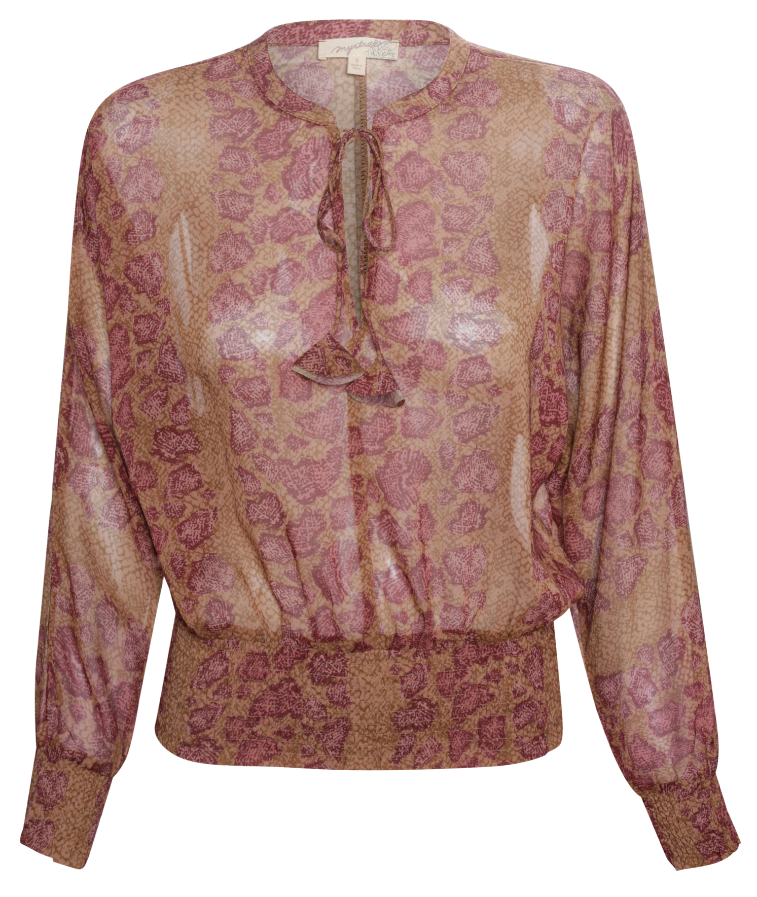 Blouson Sleeve Split Neck