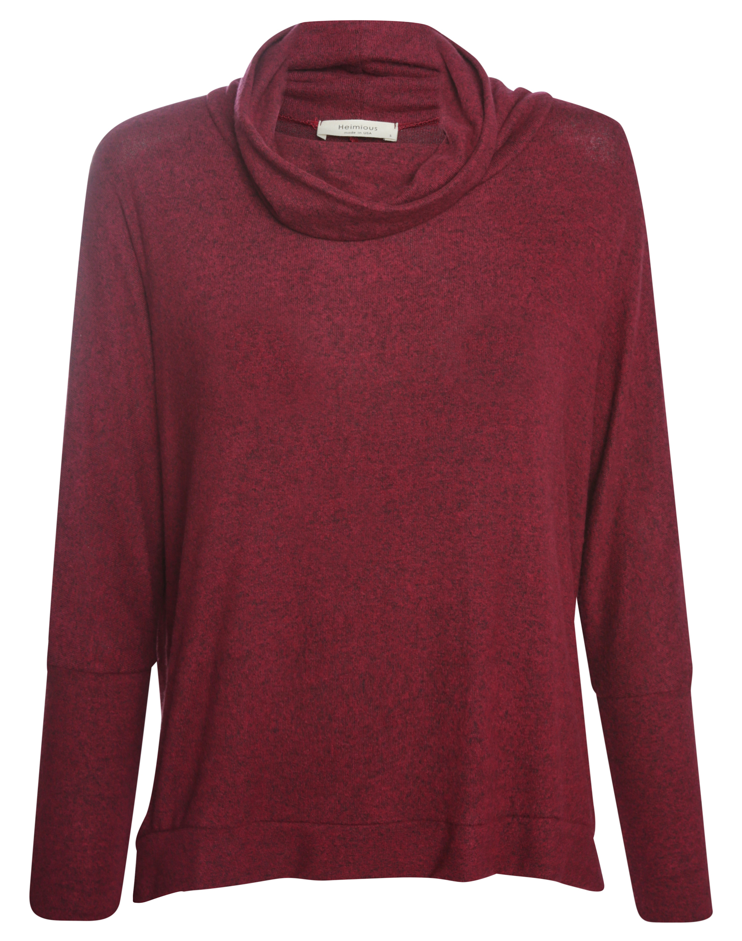 Cowl Neck Brushed Long Sleeve Top