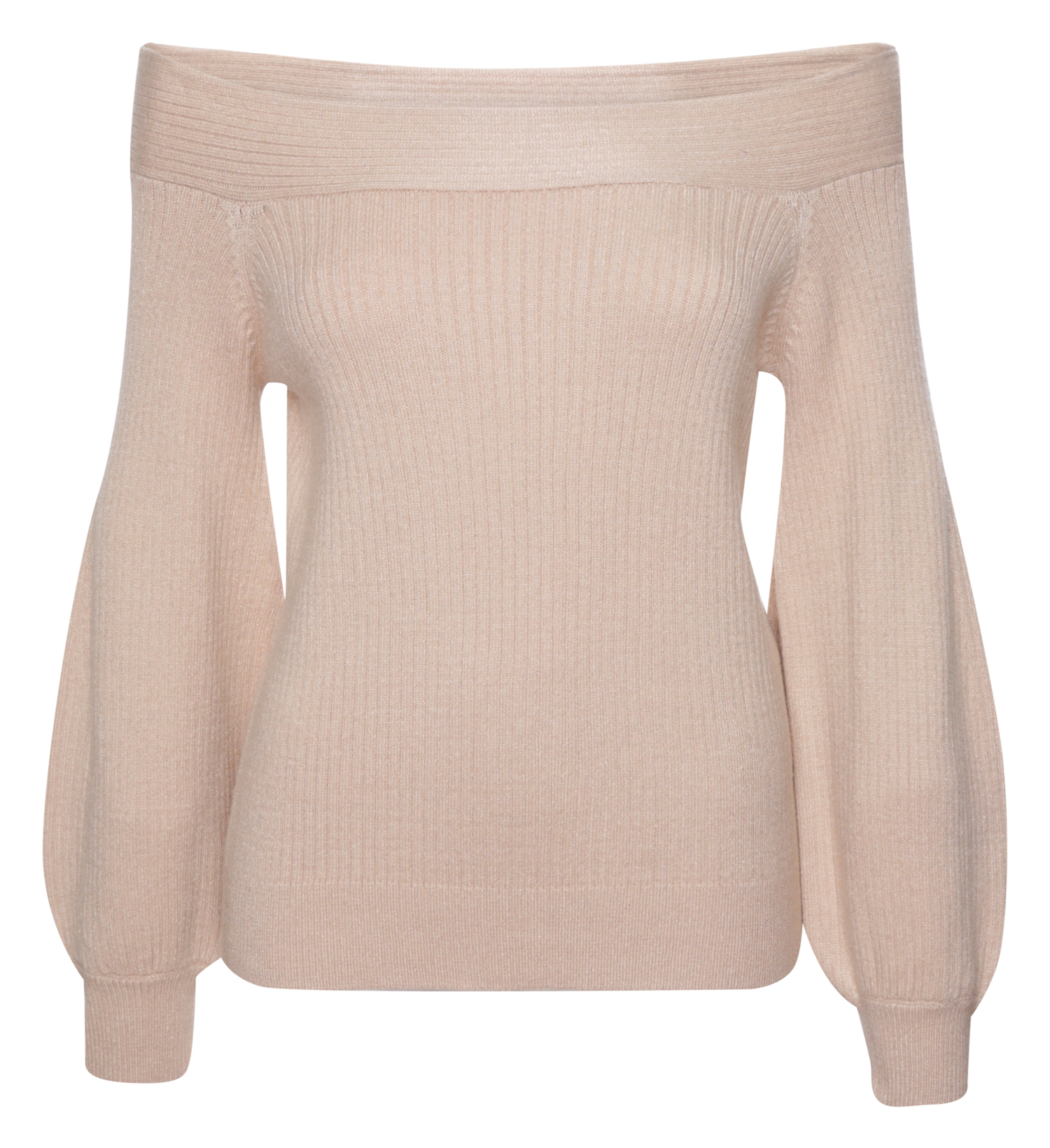 Balloon Sleeve Off-the-Shoulder Sweater