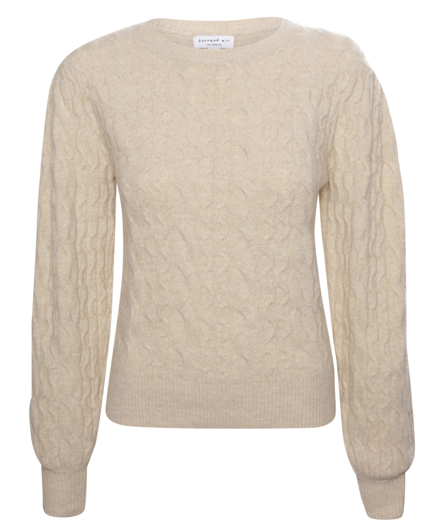 Puff Sleeve Cable Knit Sweater