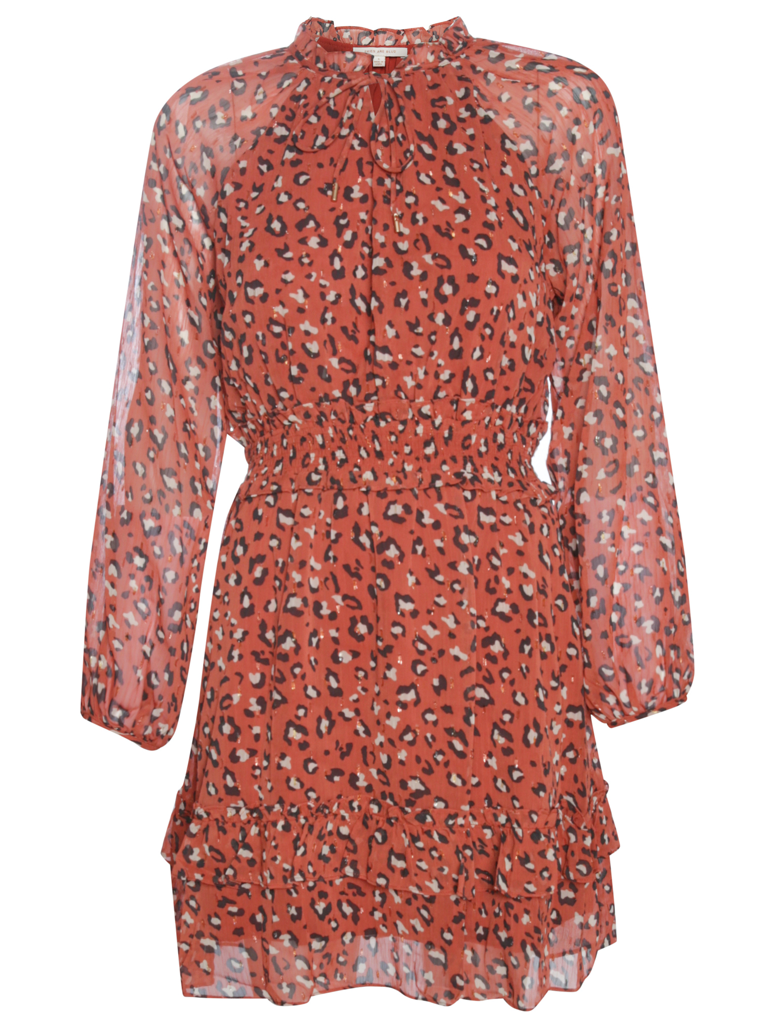 Chiffon Printed Dress With Tie