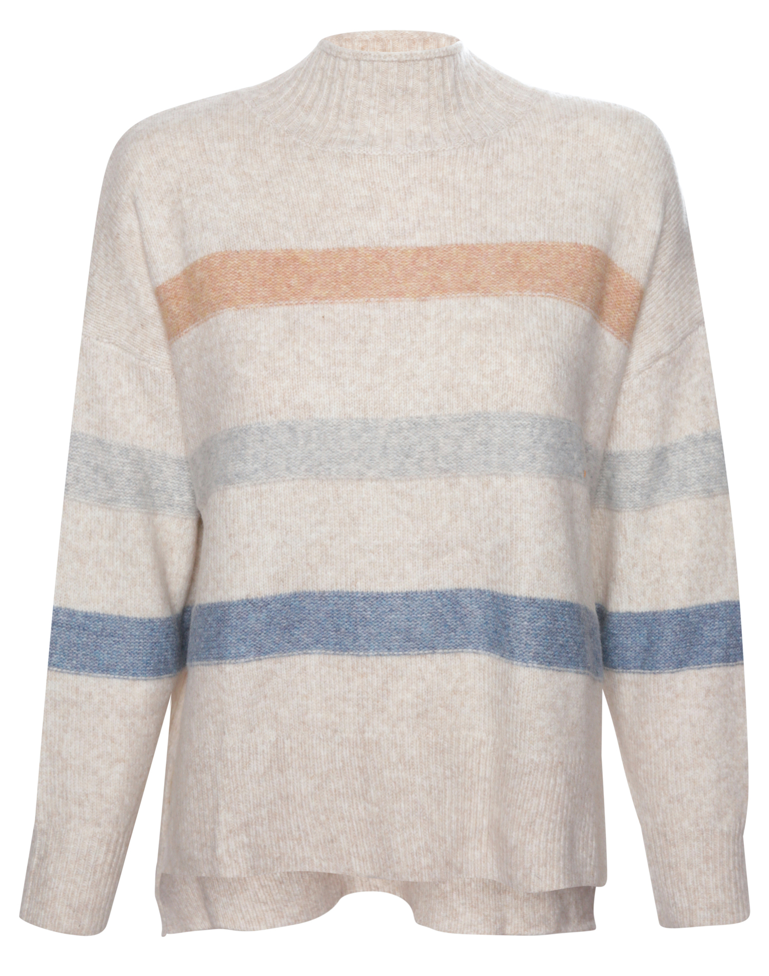 Striped Mock Neck Sweater