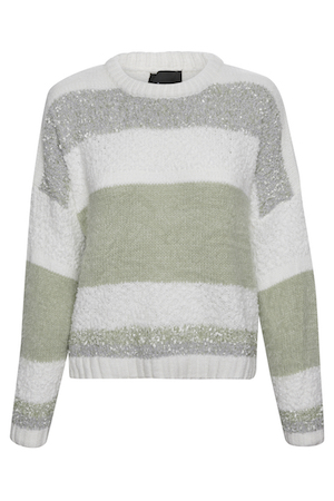 Striped Mixed Knit Sweater