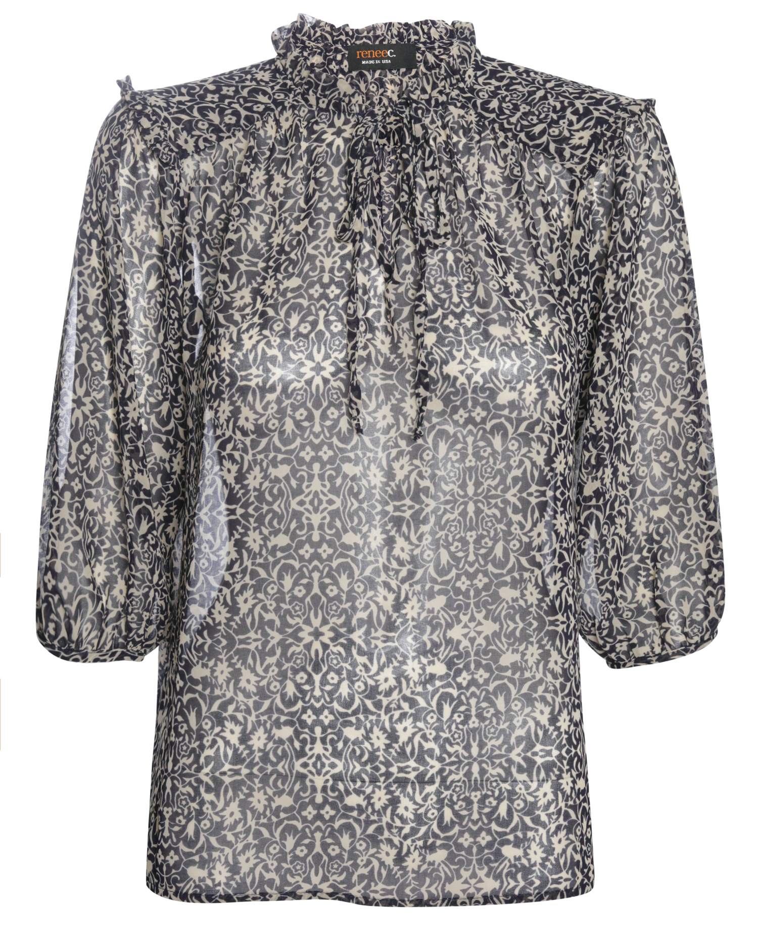 3/4 Sleeve Printed Blouse
