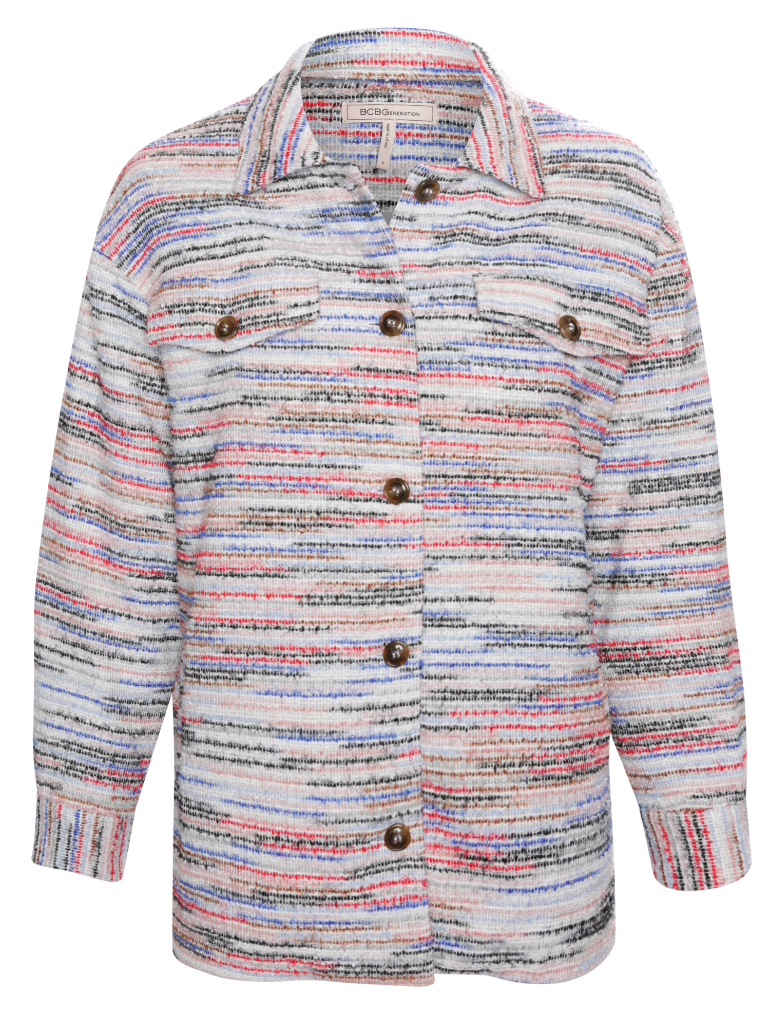 BCBGeneration Colorful Tweed Long Jacket