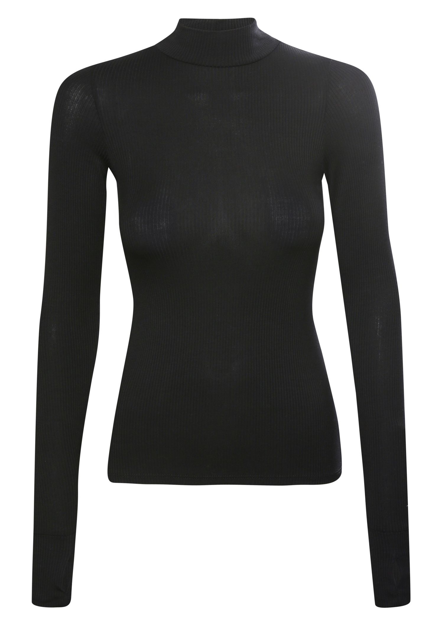 Mock Neck Ribbed Top