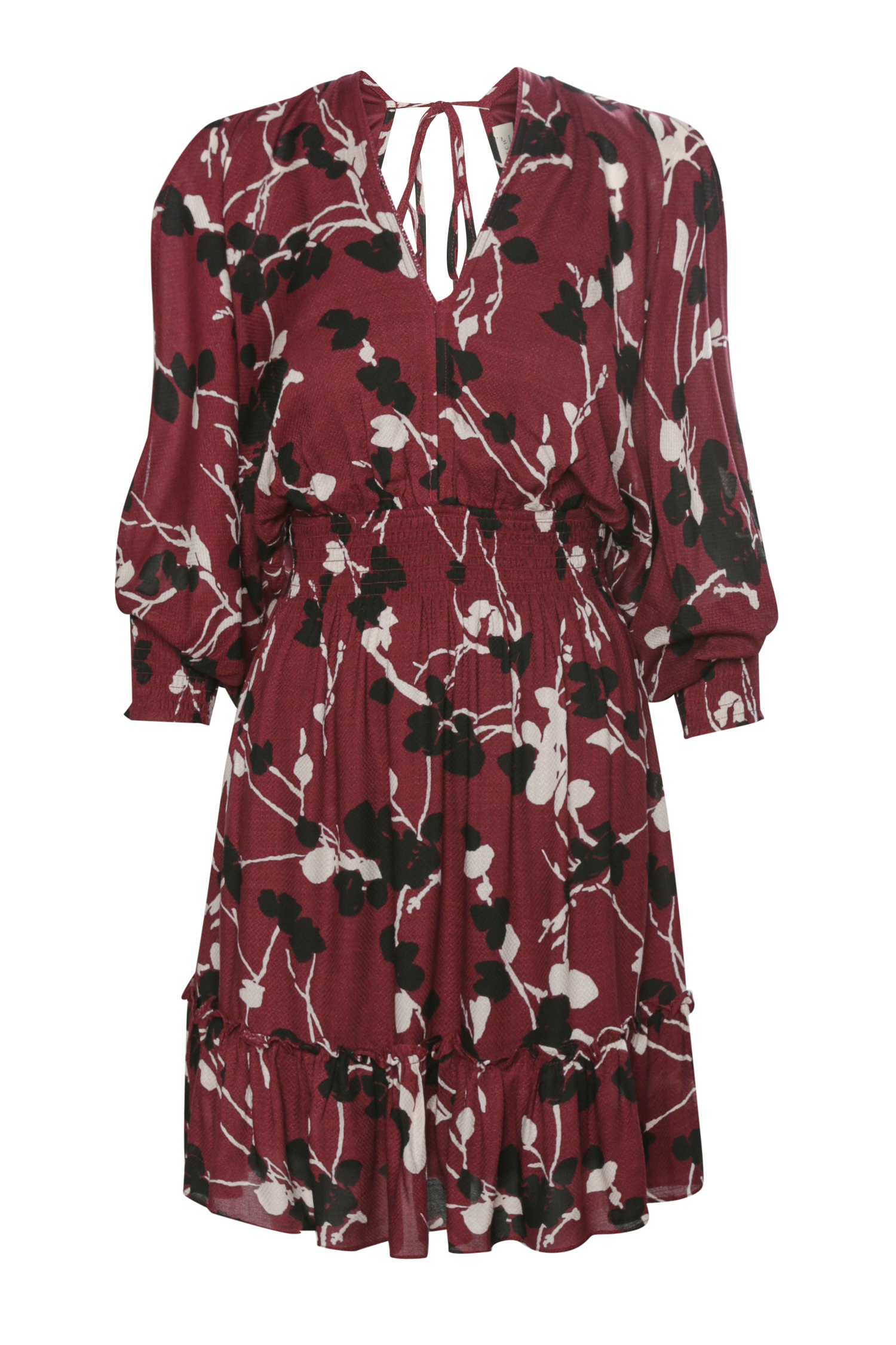 Printed Deep V Dress