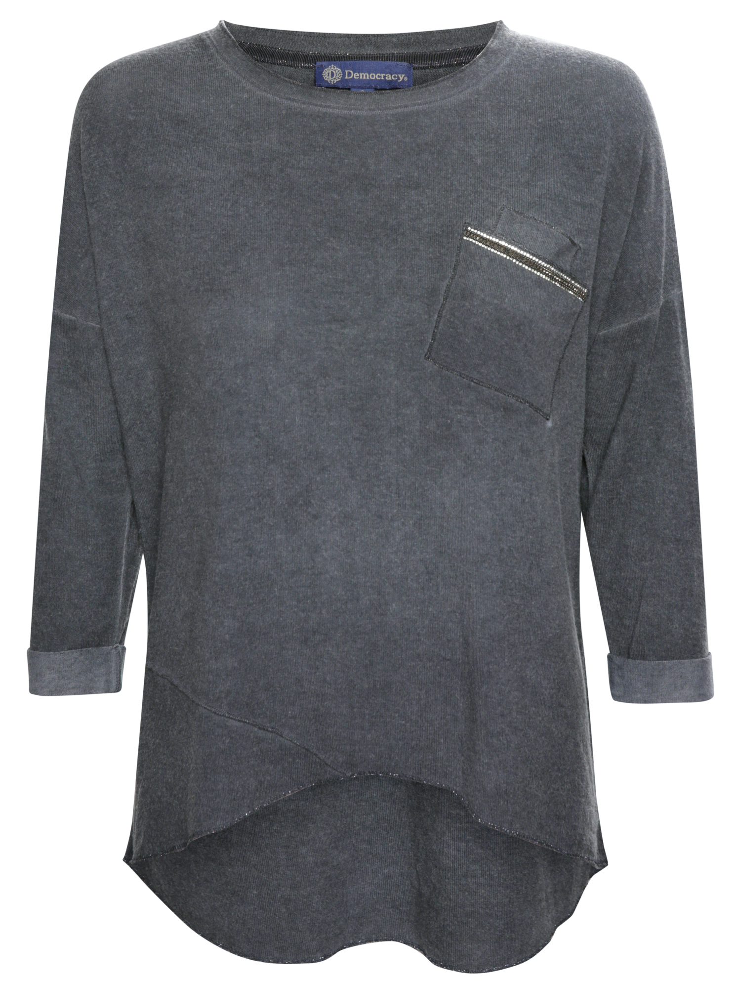 Democracy 3/4 Roll Cuff Sleeve Top