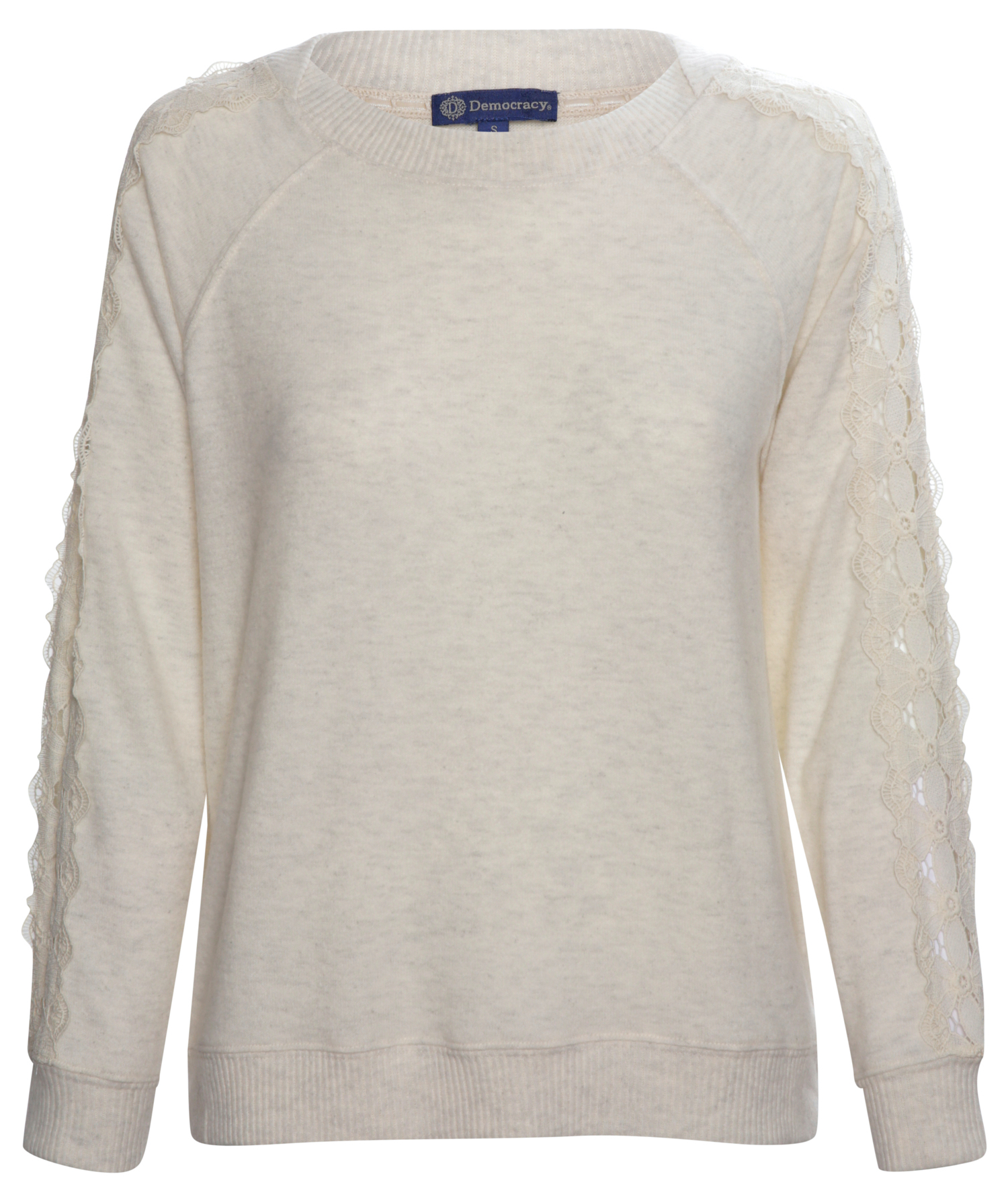 Democracy Long Sleeve Lace Inset Knit Top
