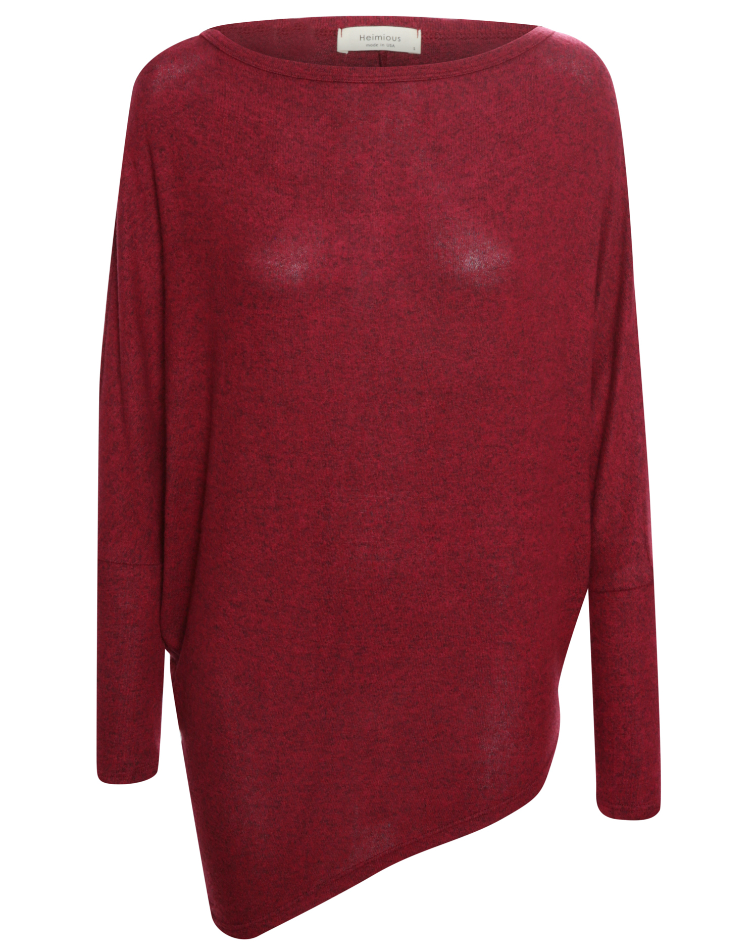 Long Sleeve Brushed Asymmetrical Hem Top