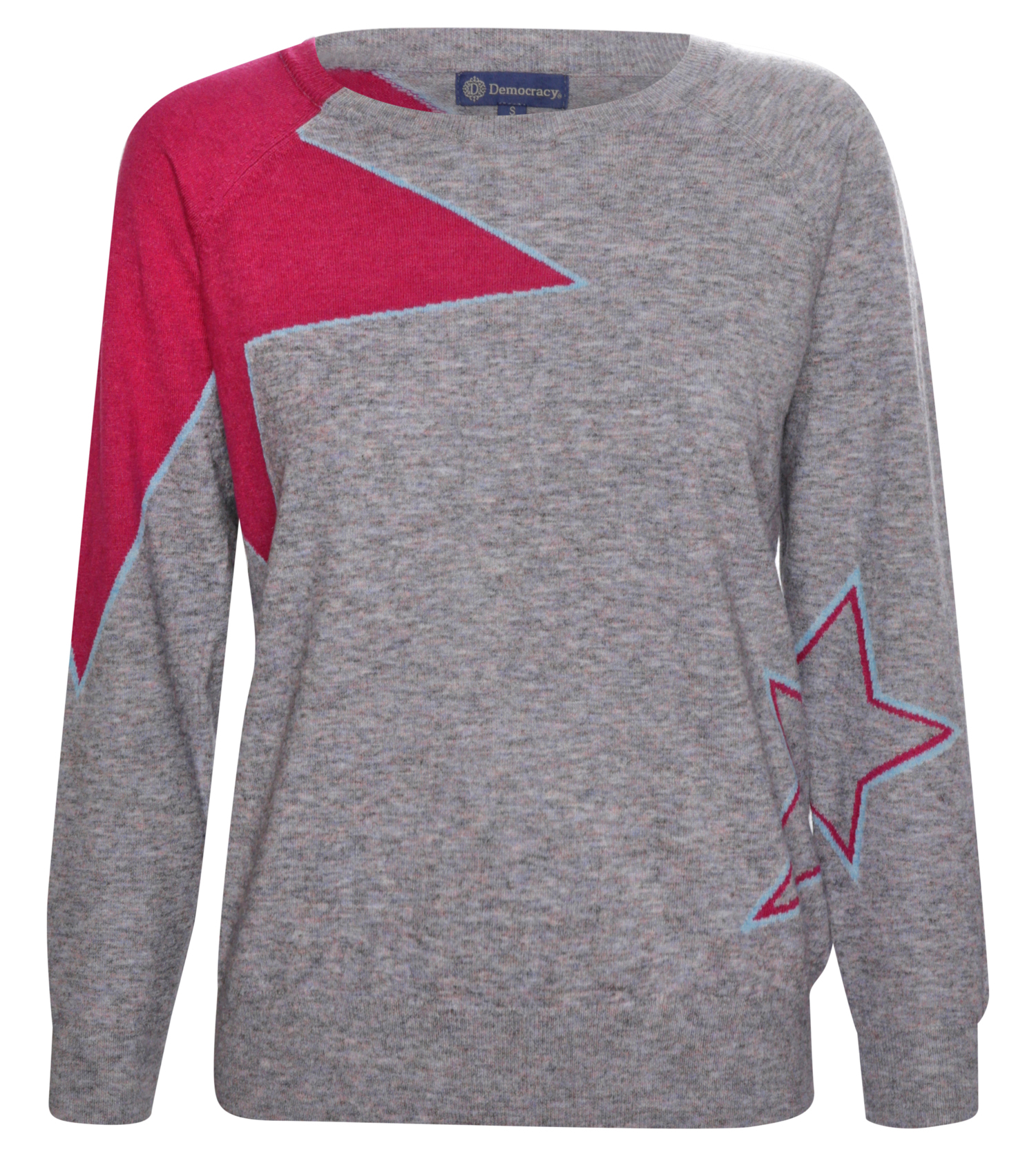 Democracy Long Sleeve Star Intarsia Sweater