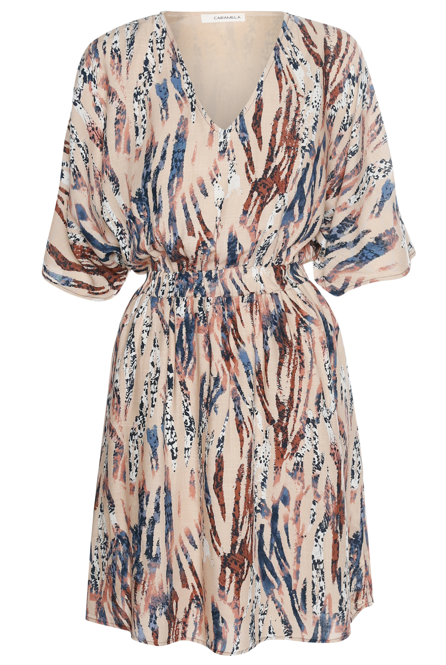 Printed Dress with Elastic Waist