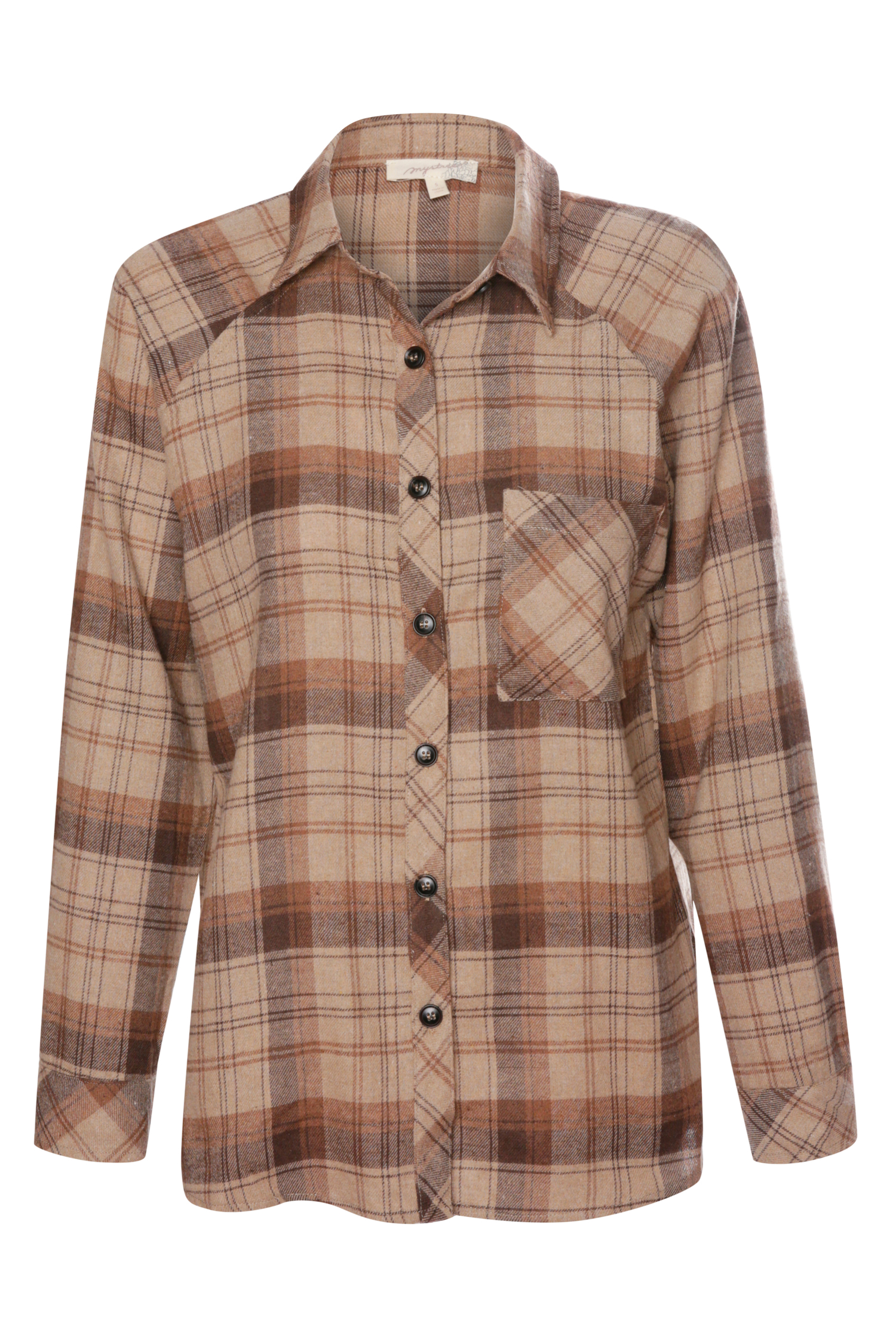 Button Front Plaid Shirt