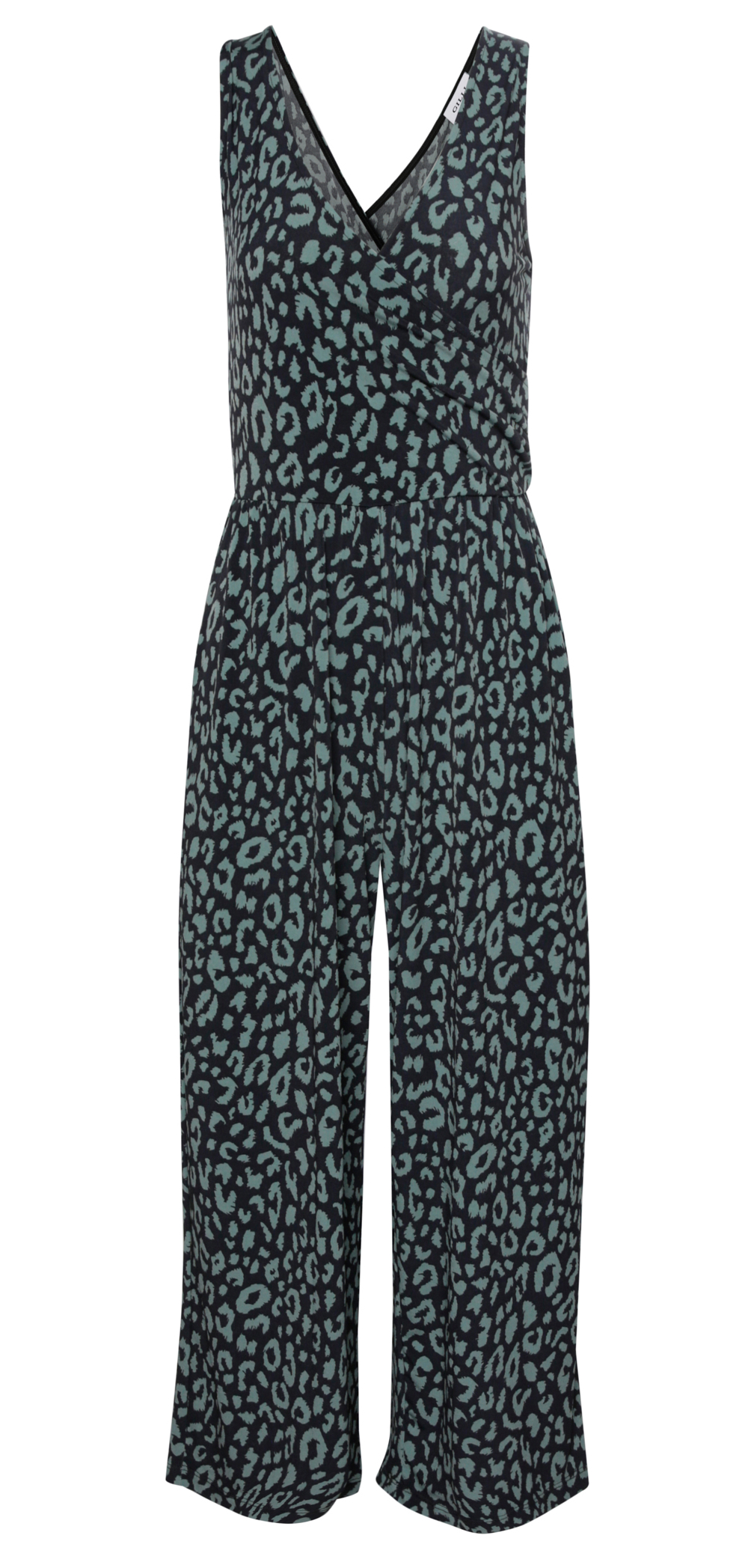 Sleeveless Cheetah Cropped Jumpsuit