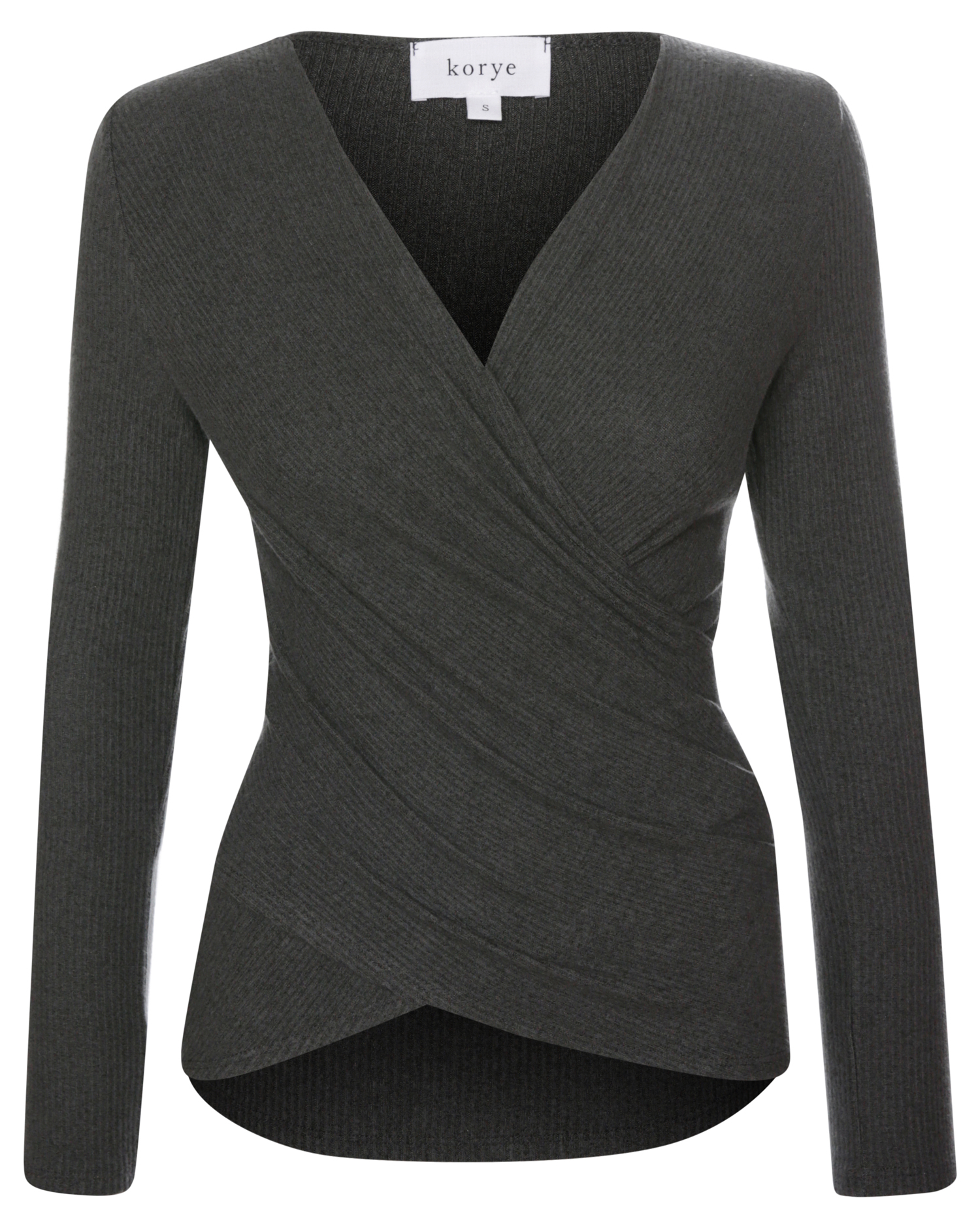 Wrap Brushed Ribbed Top