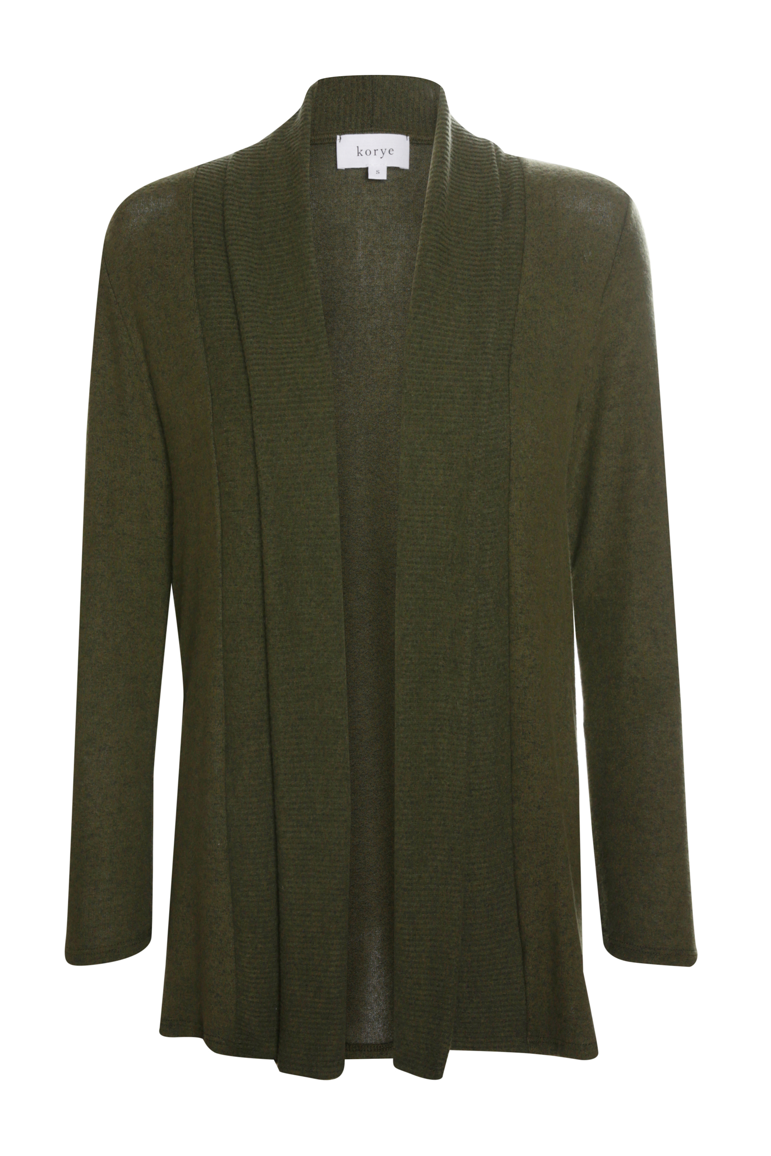 Ribbed Collar Brushed Cardigan