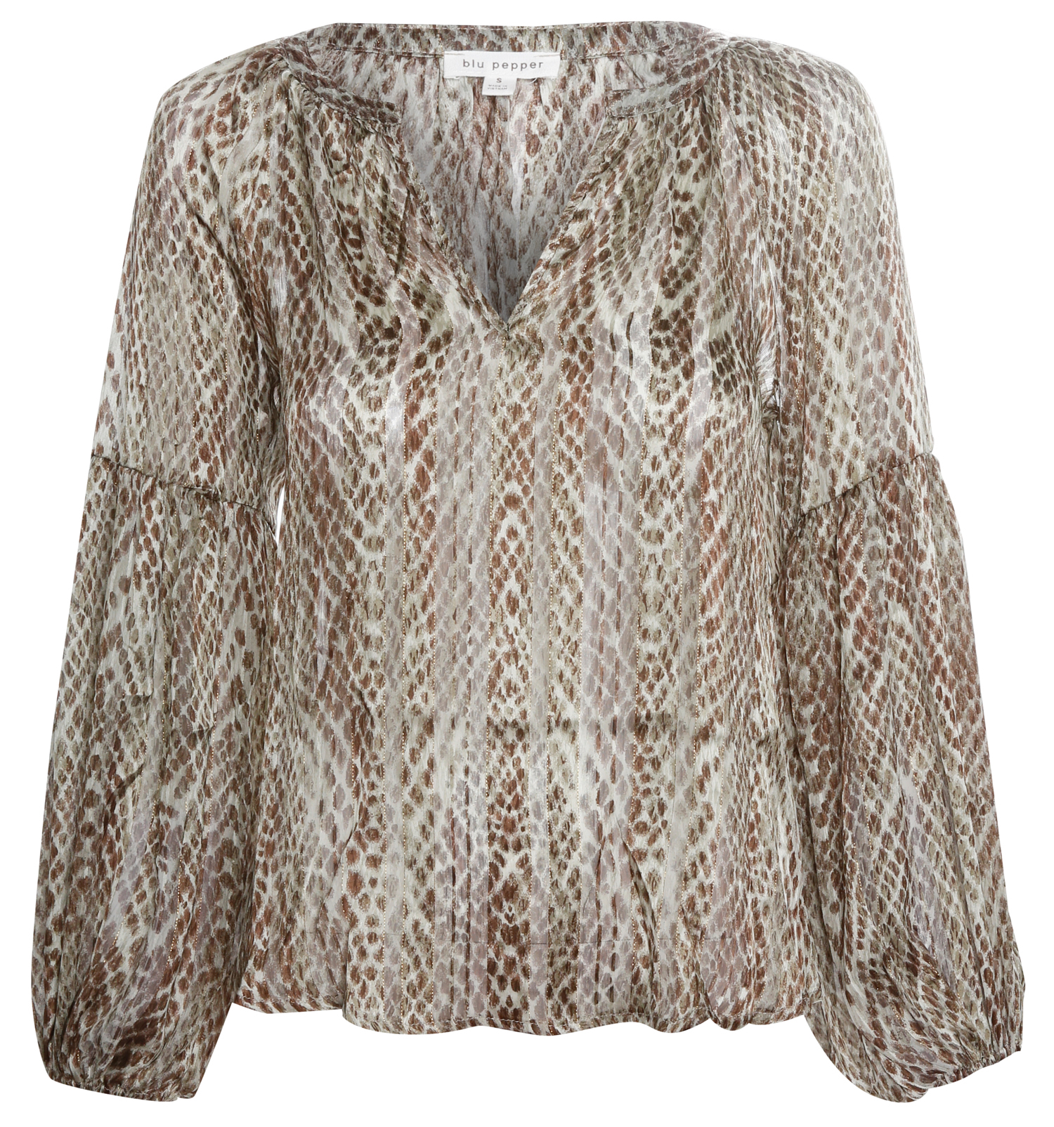 Printed Long Sleeve Woven Top