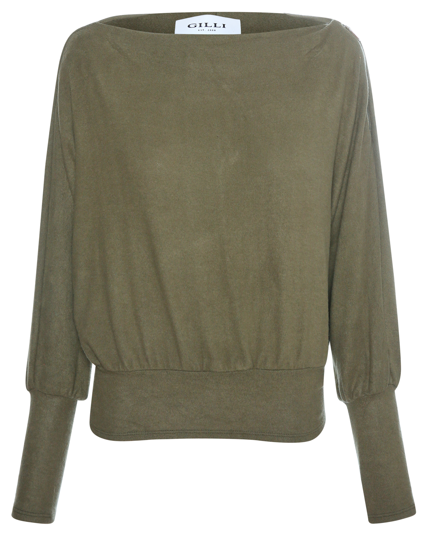 Long Sleeve Boat Neck Shoulder Zipper Top