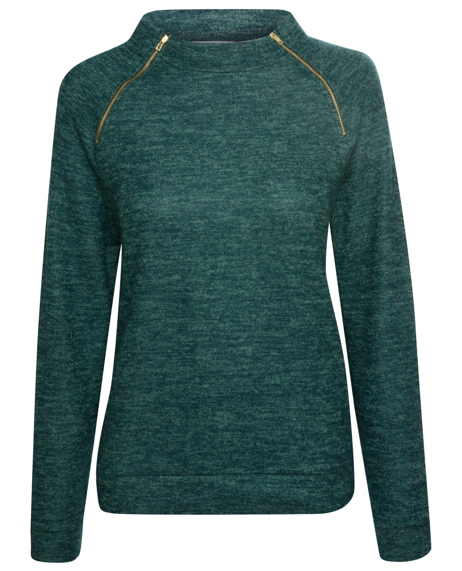 Zipper Detail Brushed Top