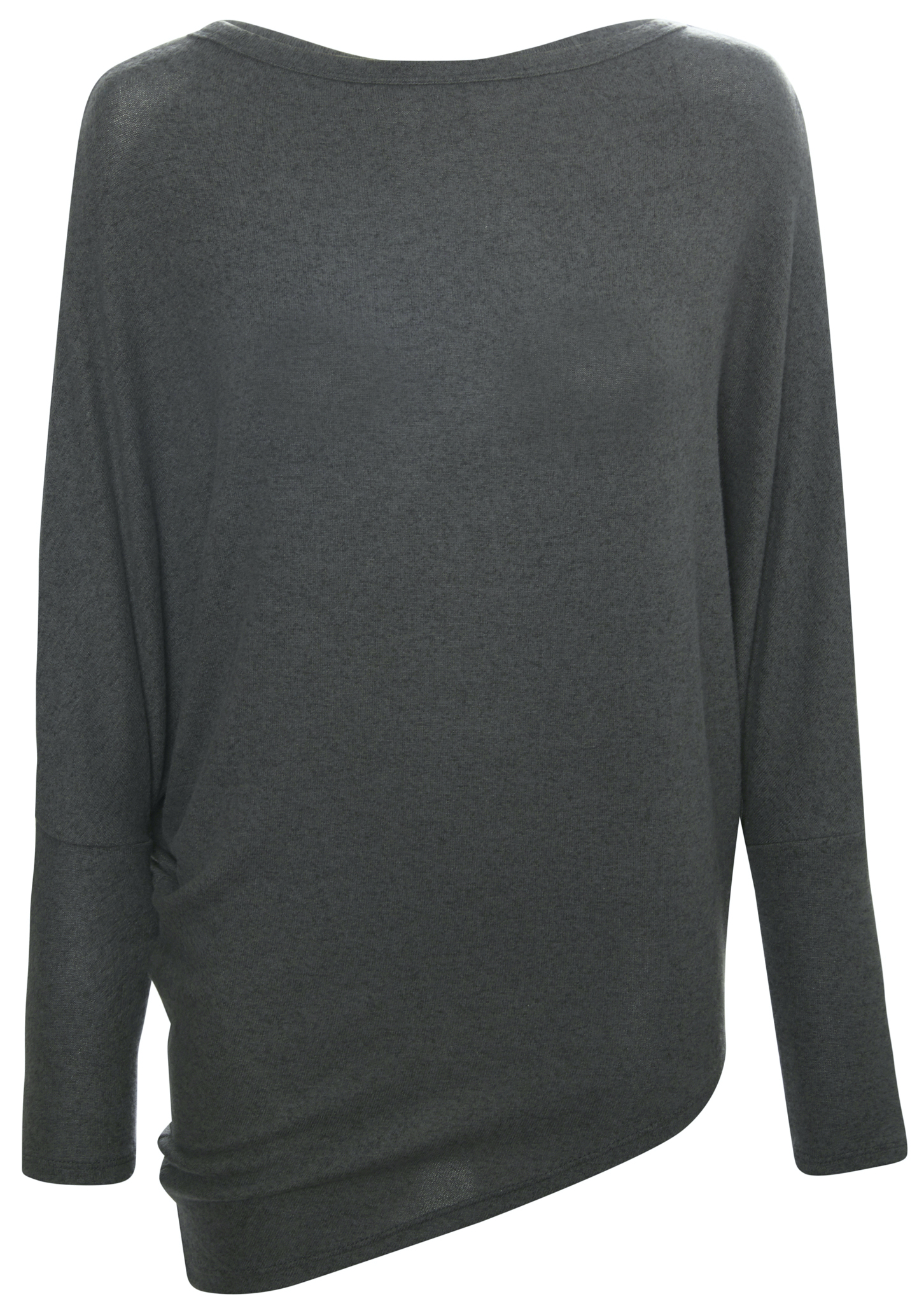 Long Sleeve Brushed Asymmetrical Hem Top