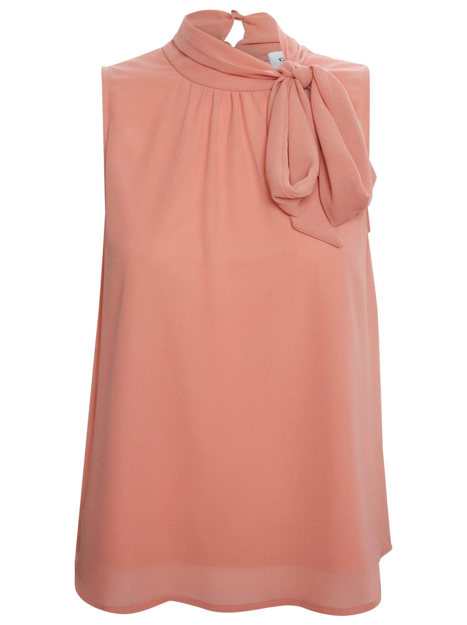 Neck Tie Sleeveless Blouse