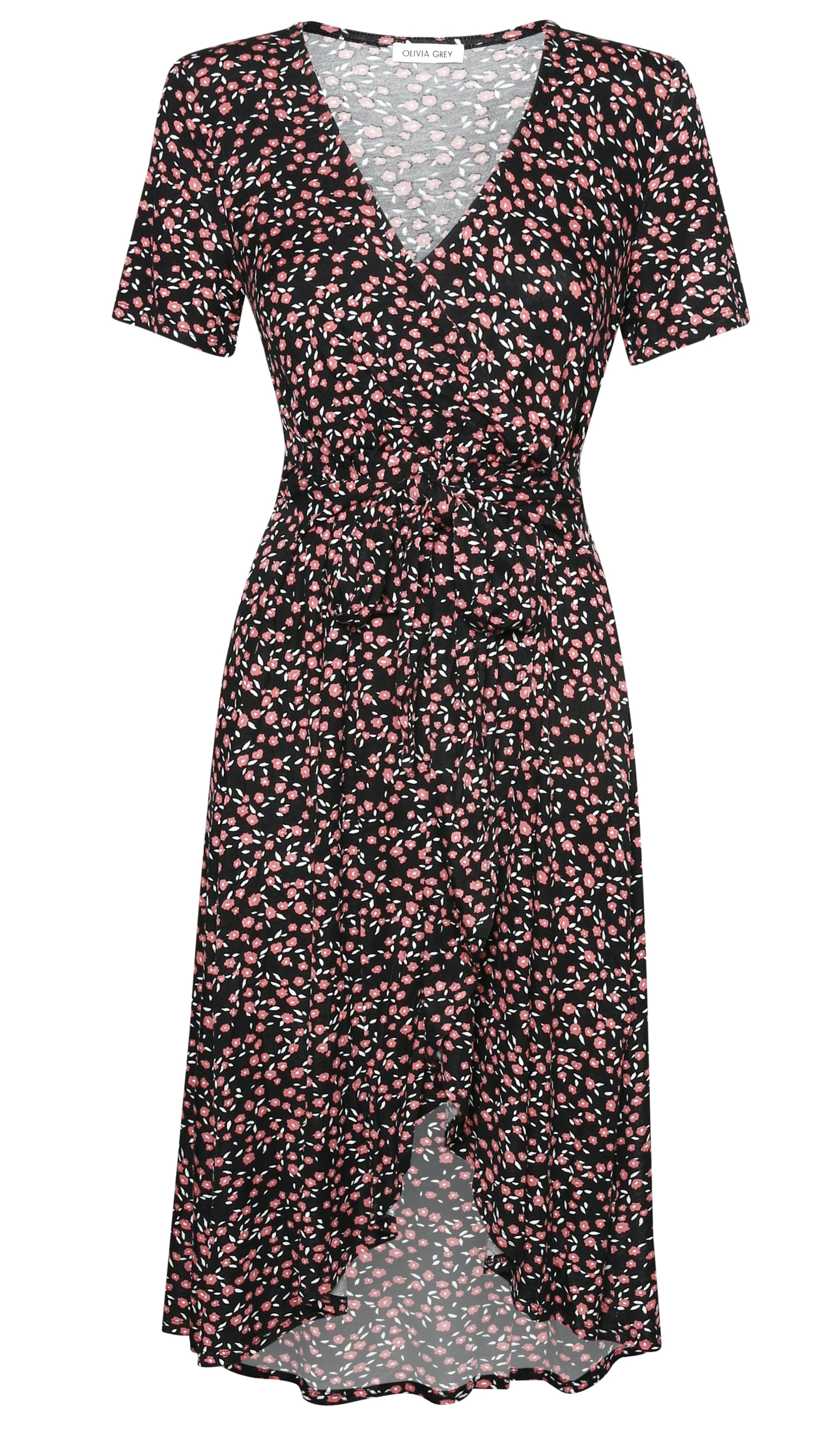 Short Sleeve Wrap Dress