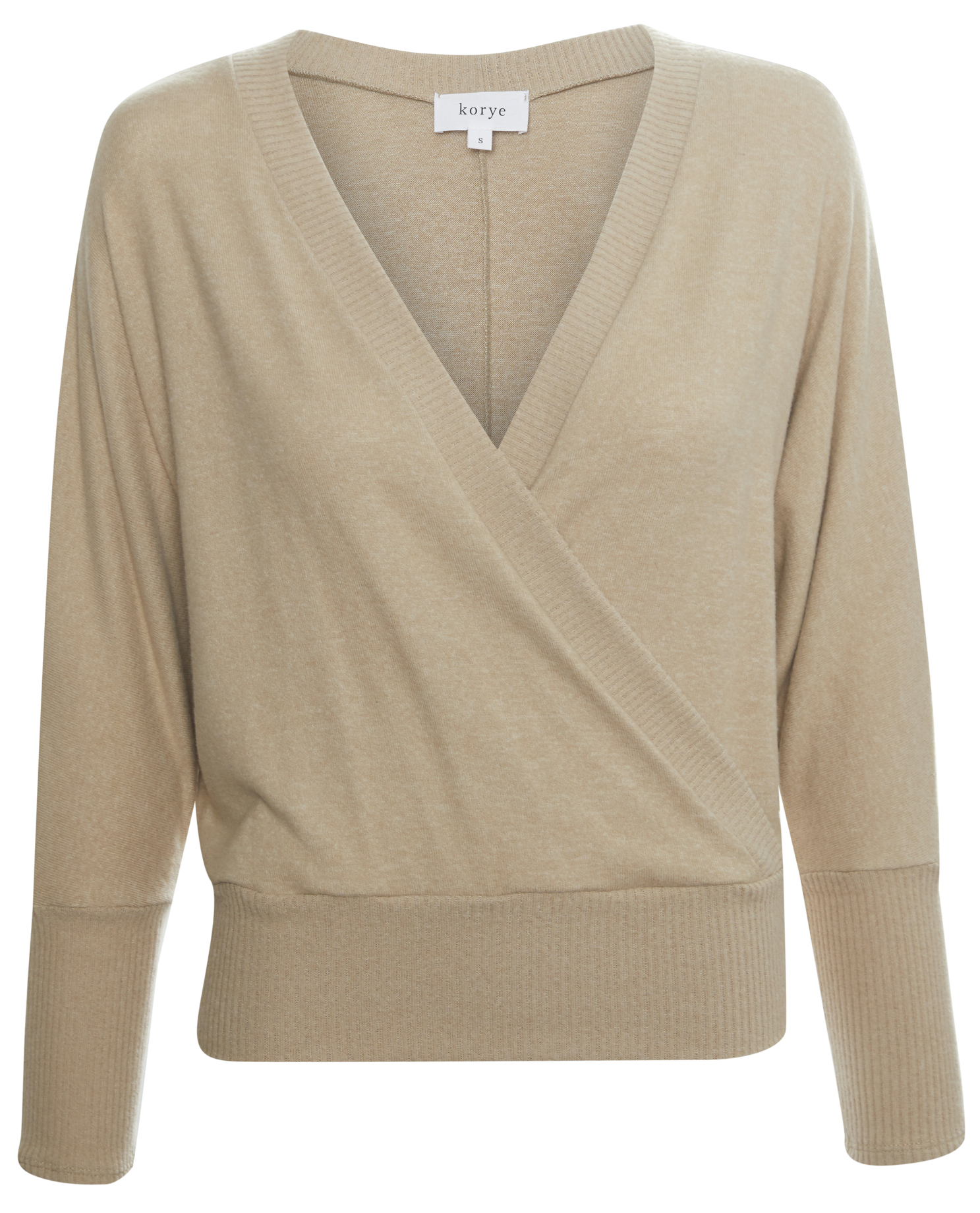 Surplice Brushed Knit Top