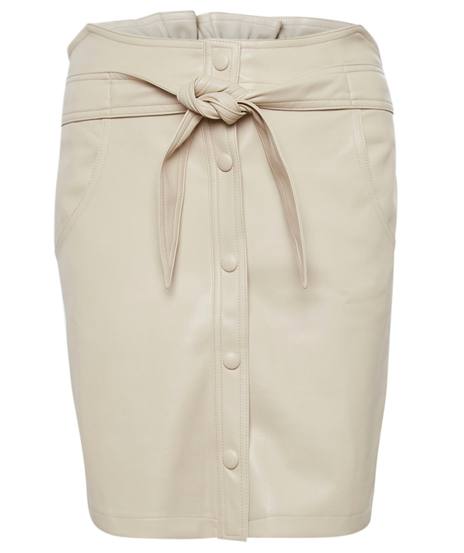 Bishop + Young Vegan Leather Button Front Skirt