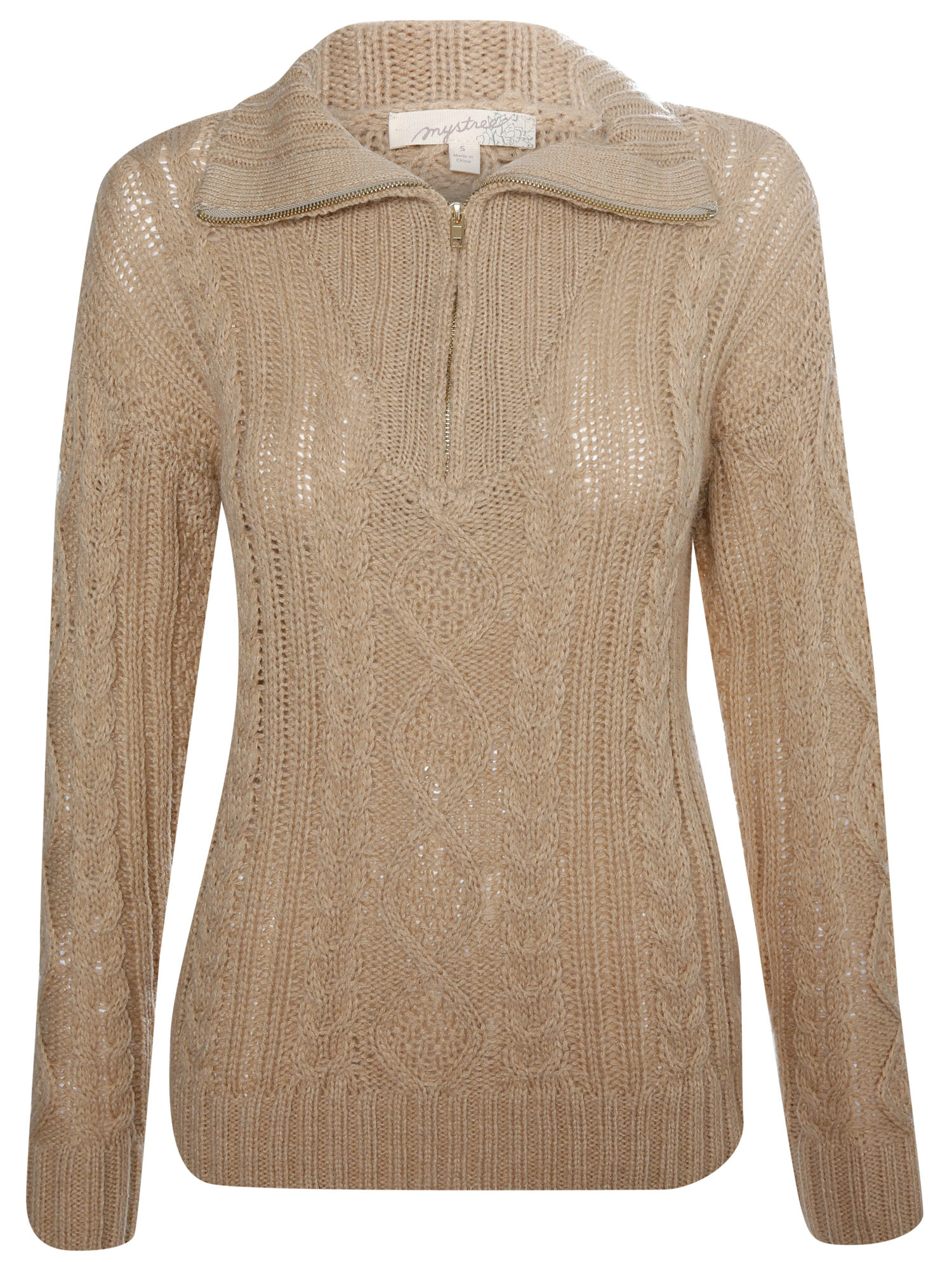 Zip Up Turtleneck Sweater