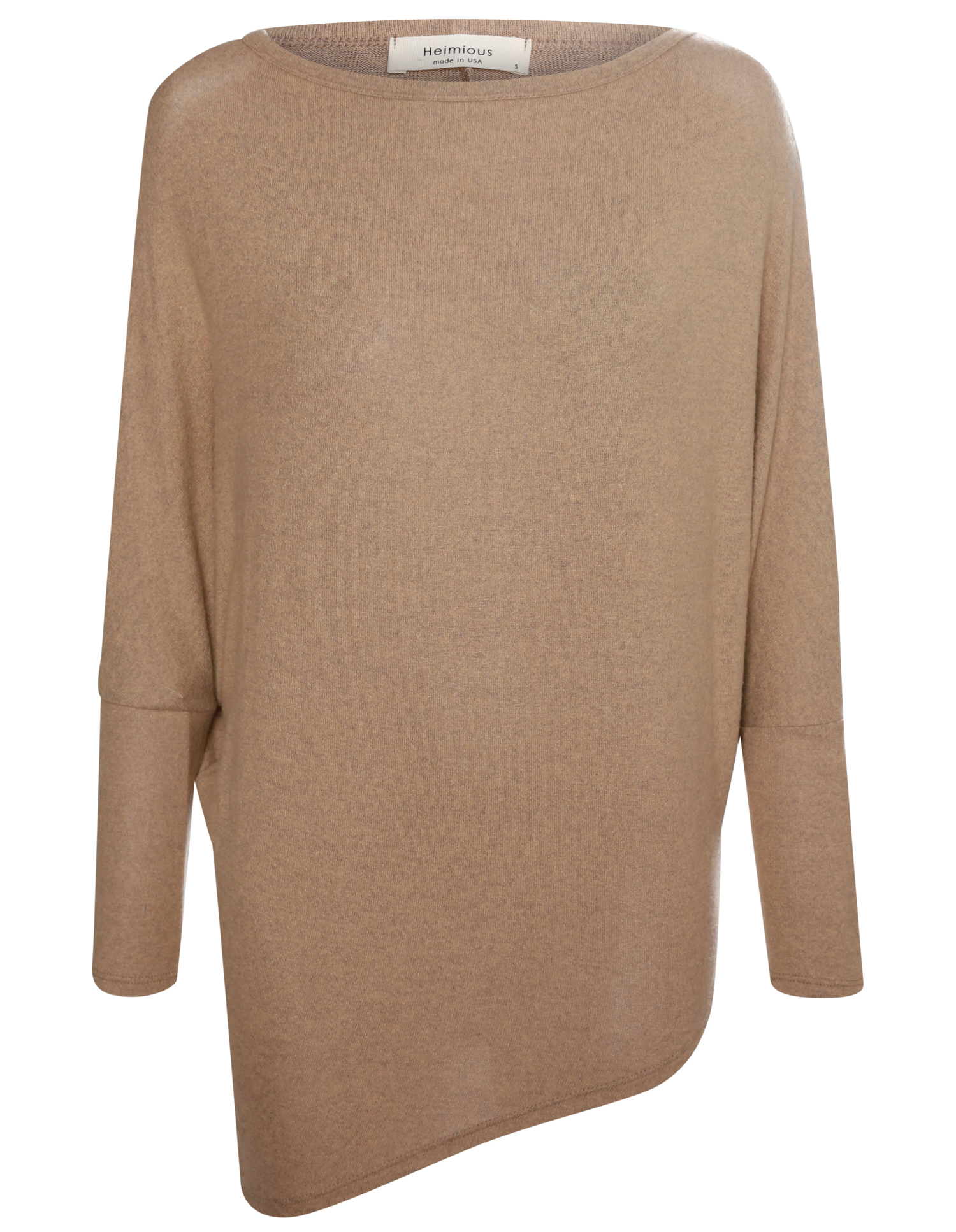 Long Sleeve Brushed Asymmetrical Hem Top