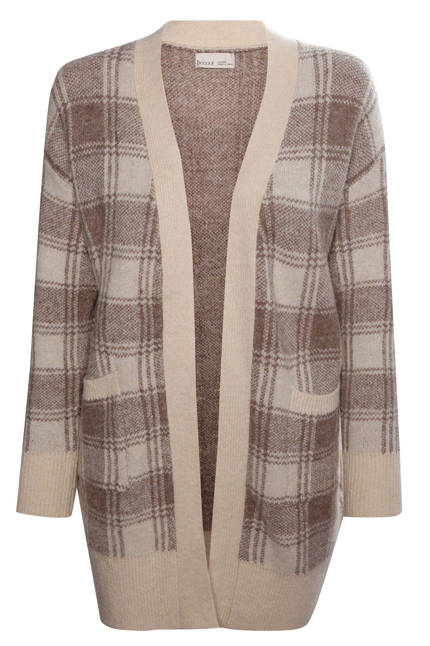 Plaid Sweater Cardigan