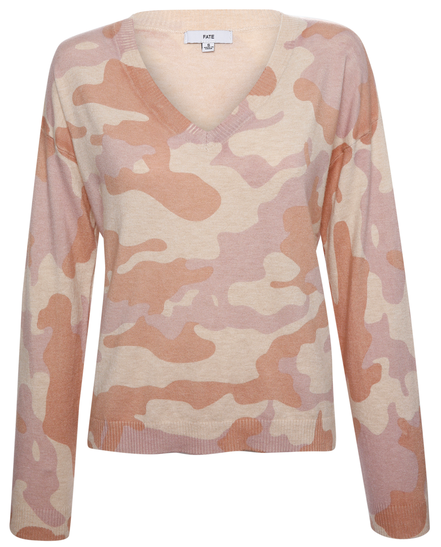 Camo V-Neck Long Sleeve