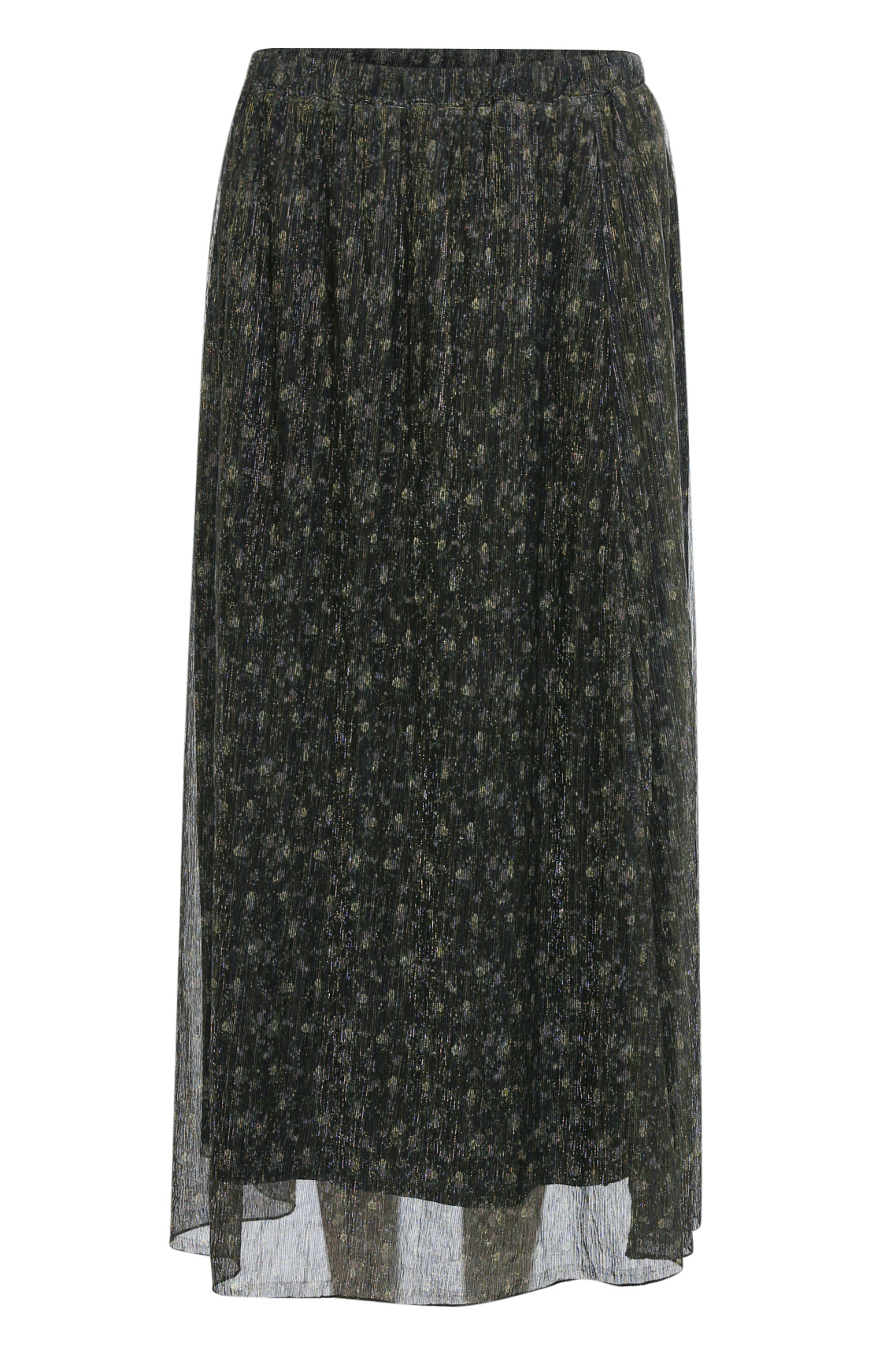 Metallic Floral Midi Skirt