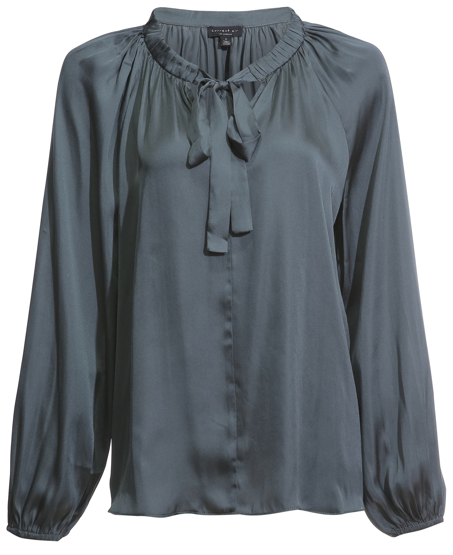 Split Neck Blouse with Adjustable Tie