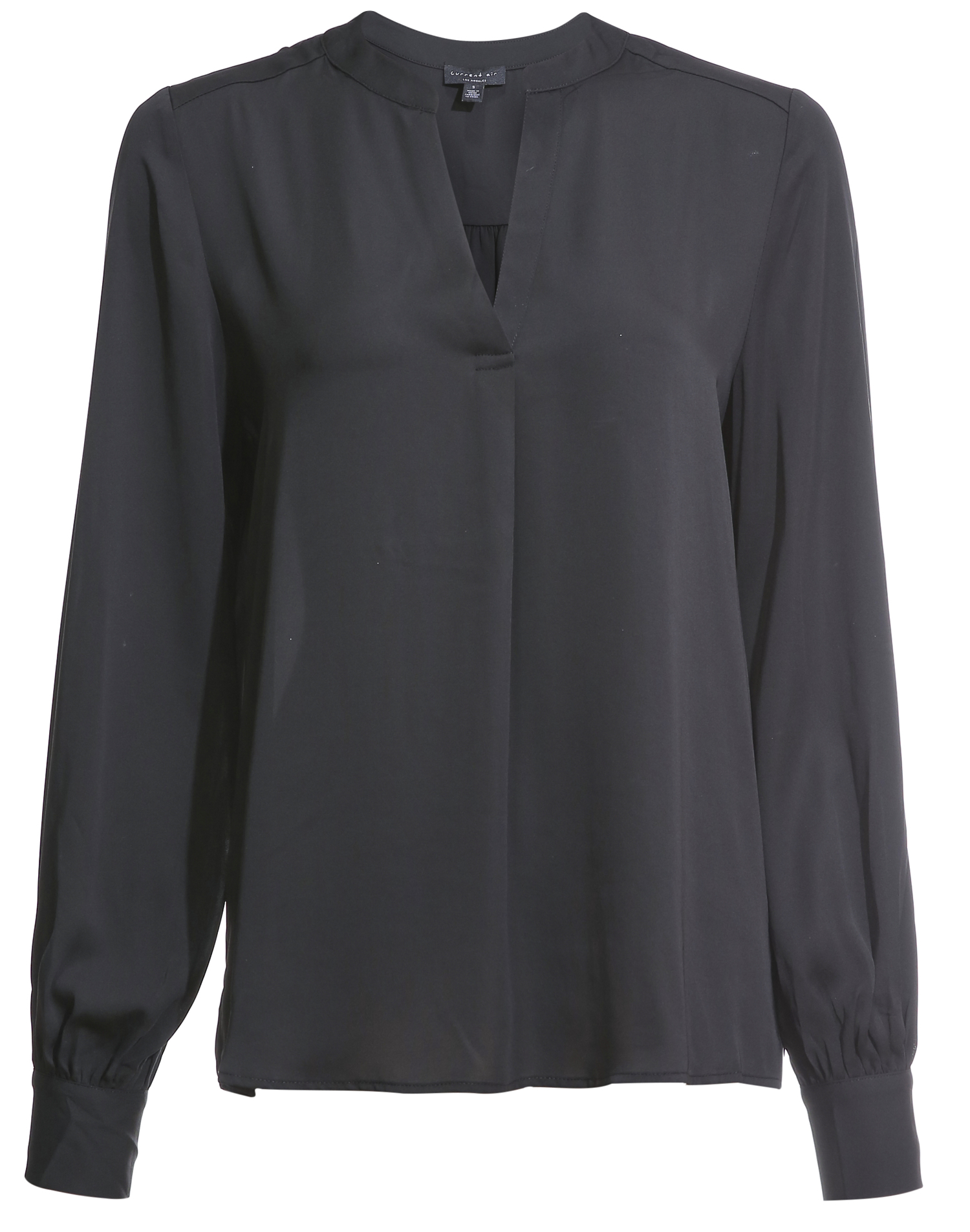 Long Sleeve Front Pleat Blouse