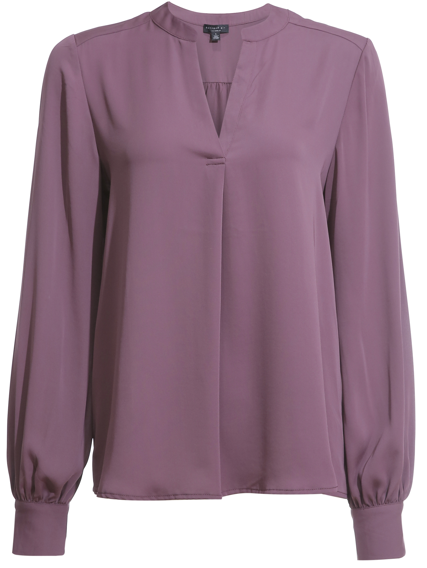 Long Sleeve Front Pleat Blouse